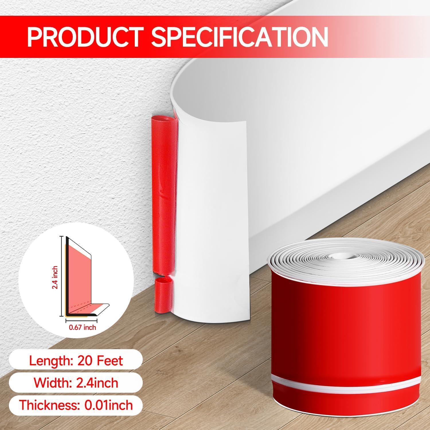 Moldura de Zócalo Flexible Autoadhesiva YYGCL 6.1m Blanco