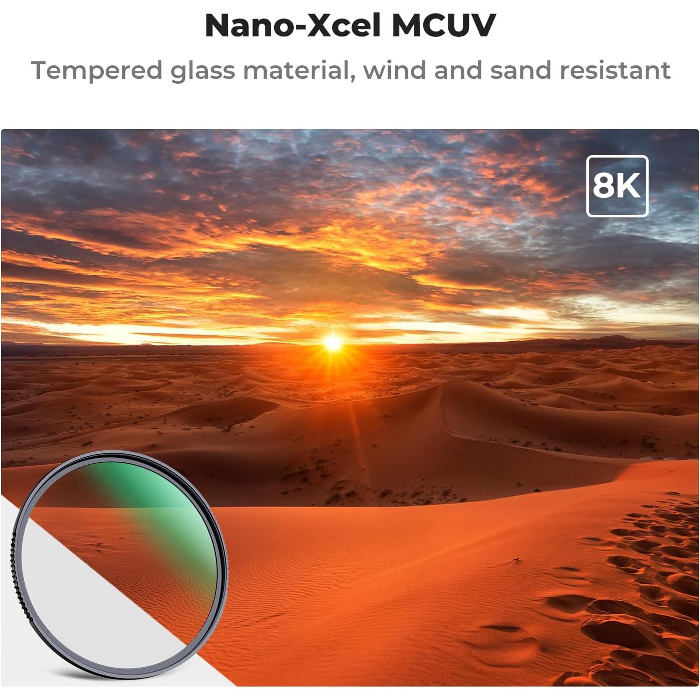 Filtro UV K&F Concept 37mm Cristal Templado HD Resistente