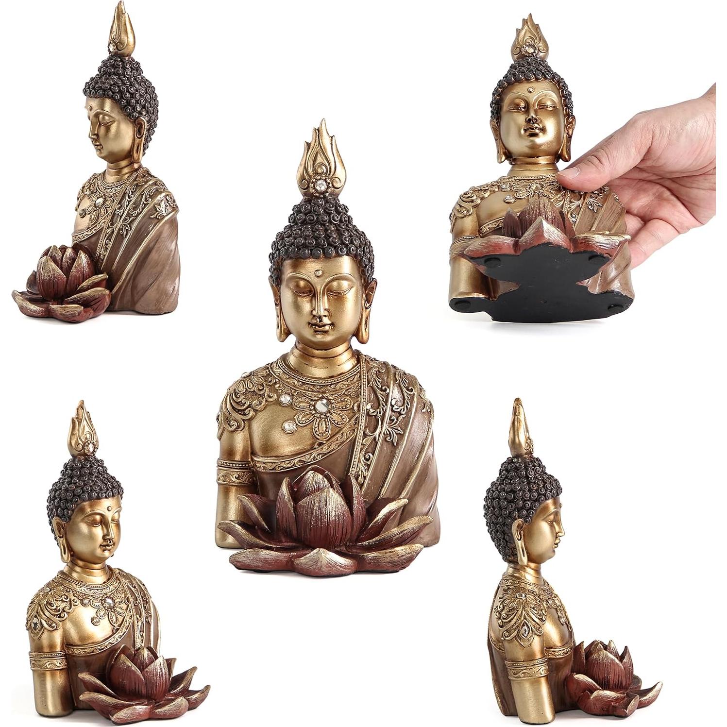 Estatua de Buda con quemador de incienso Smadeer 22.4 cm