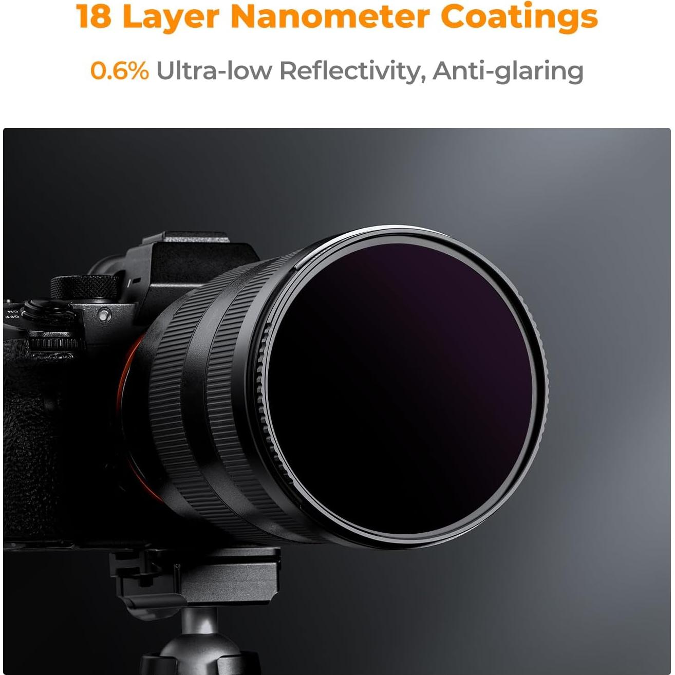 Filtro ND100000 52mm K&F CONCEPT Densidad Neutra 18 Capas