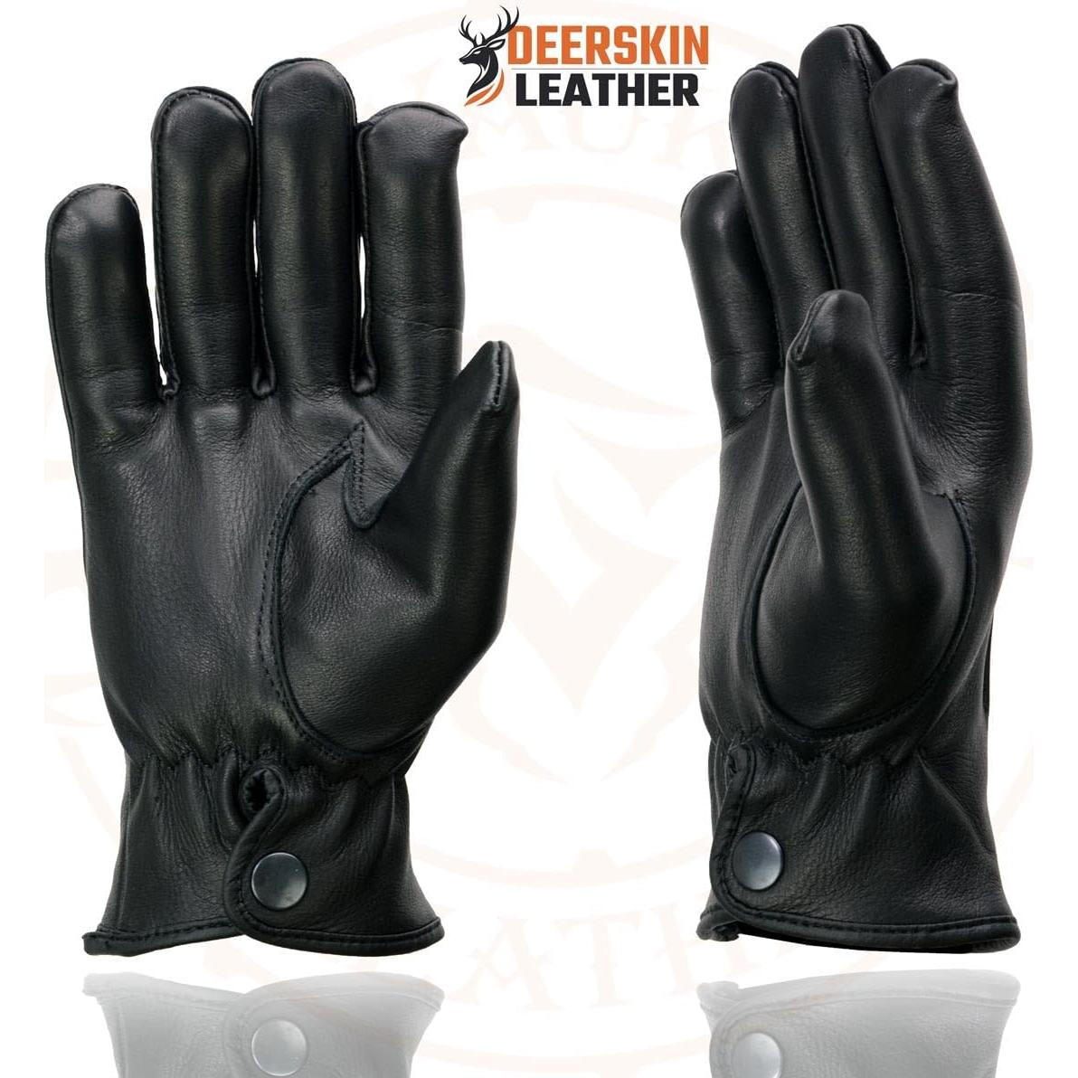 Guantes de motocicleta Milwaukee Leather SH875 de cuero negro térmicos