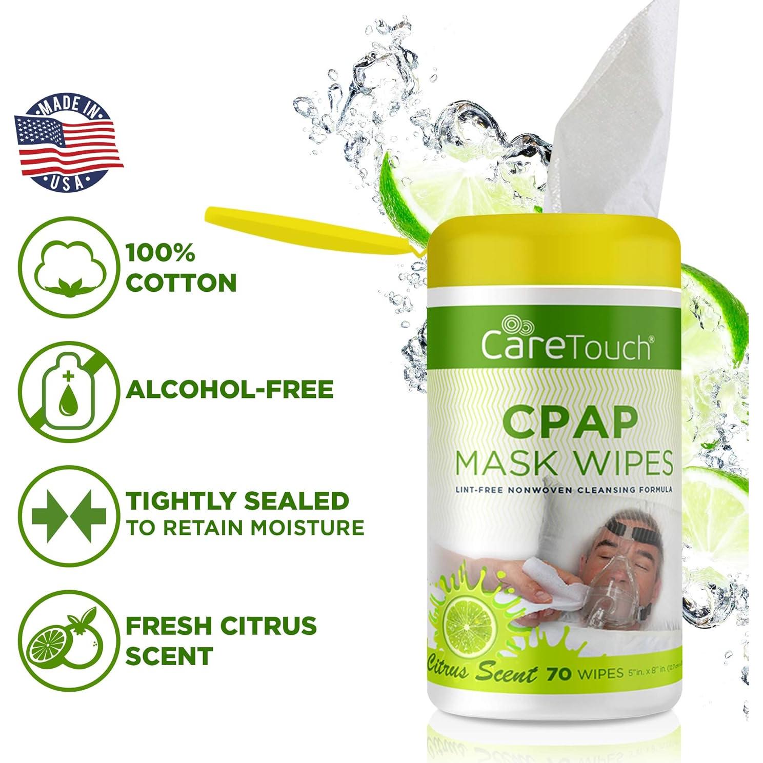 Toallitas de limpieza CPAP Care Touch - 140 unidades aromatizadas