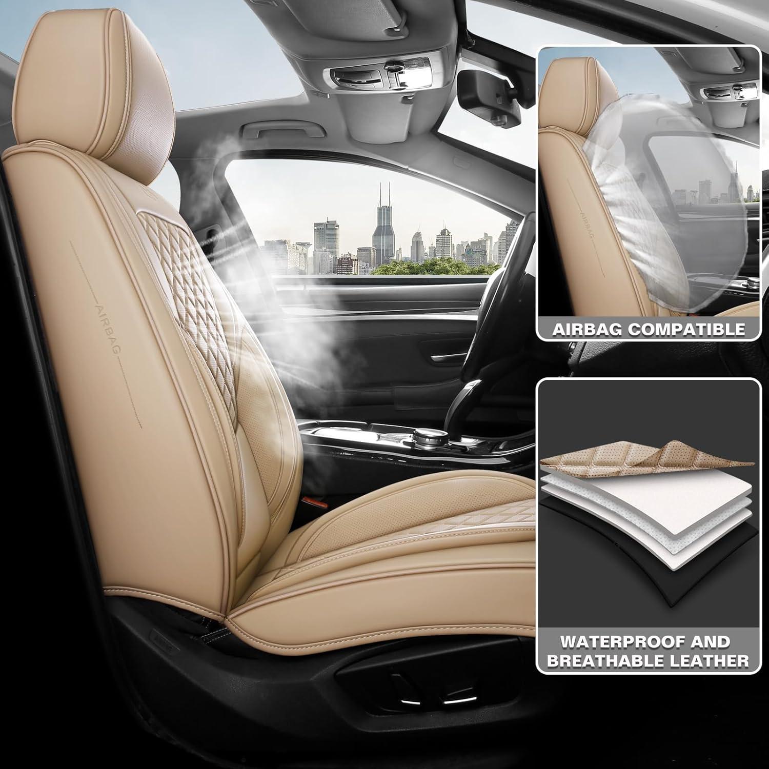 Cubiertas de Asientos de Coche GEEYONTEK GY01 Beige Universal