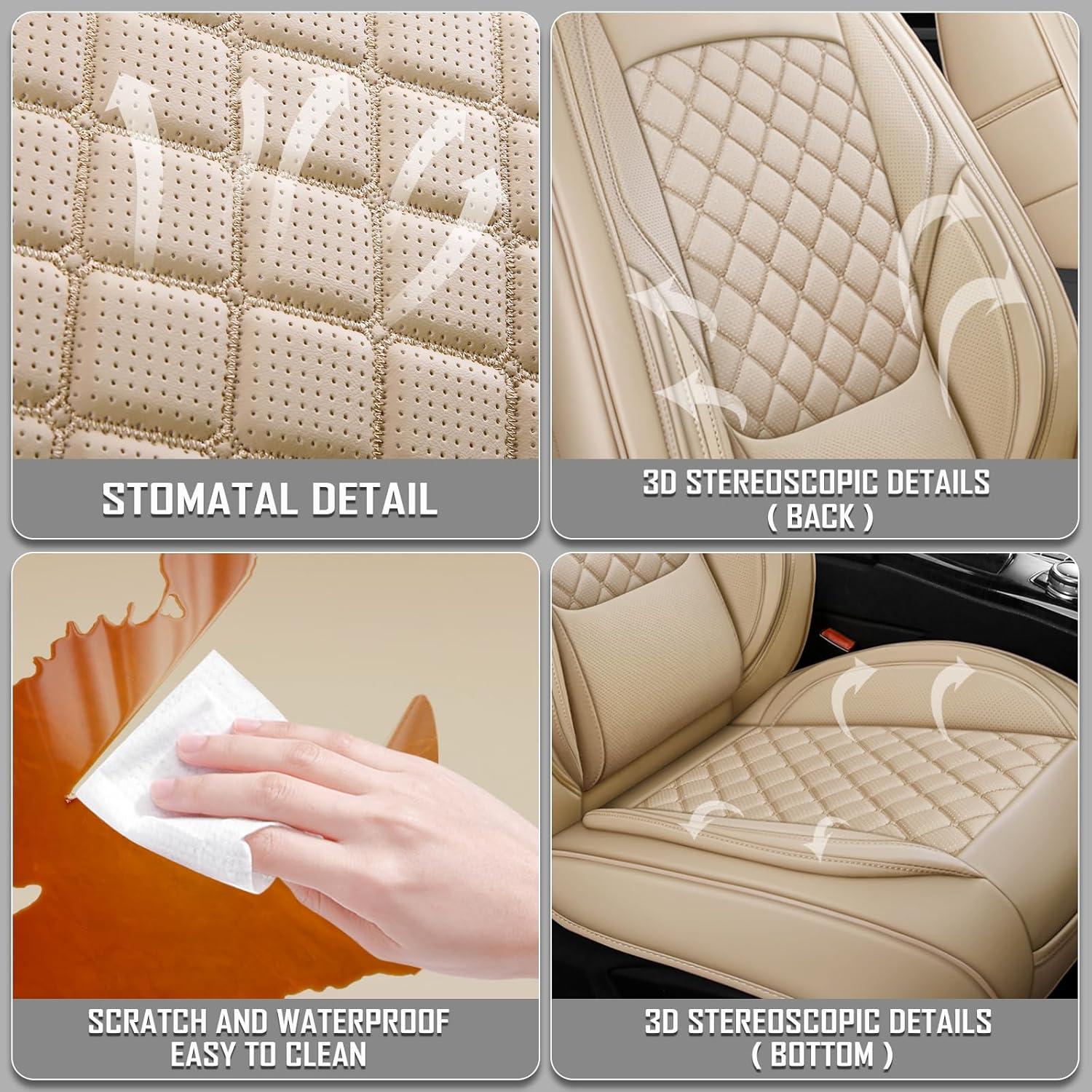Cubiertas de Asientos de Coche GEEYONTEK GY01 Beige Universal