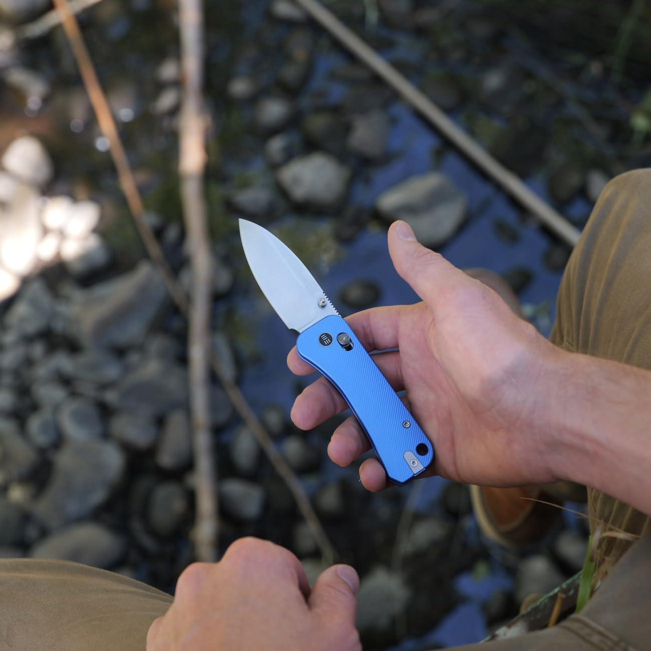 Cuchillo de bolsillo WeKnife Banter 2 azul EDC 73mm acero S35VN