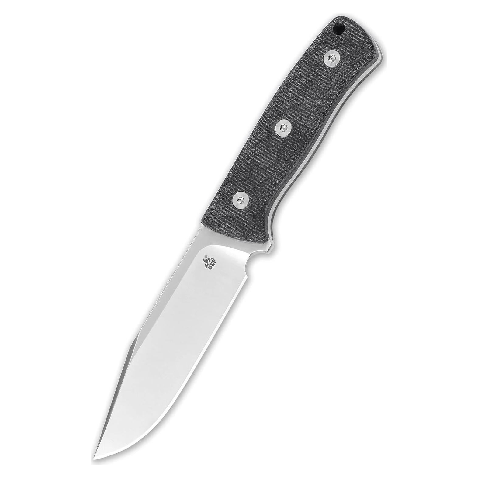 Cuchillo de hoja fija QSP Bison D2 11.43 cm micarta negra