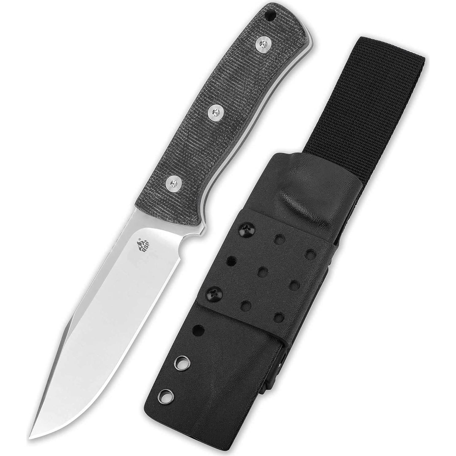 Cuchillo de hoja fija QSP Bison D2 11.43 cm micarta negra