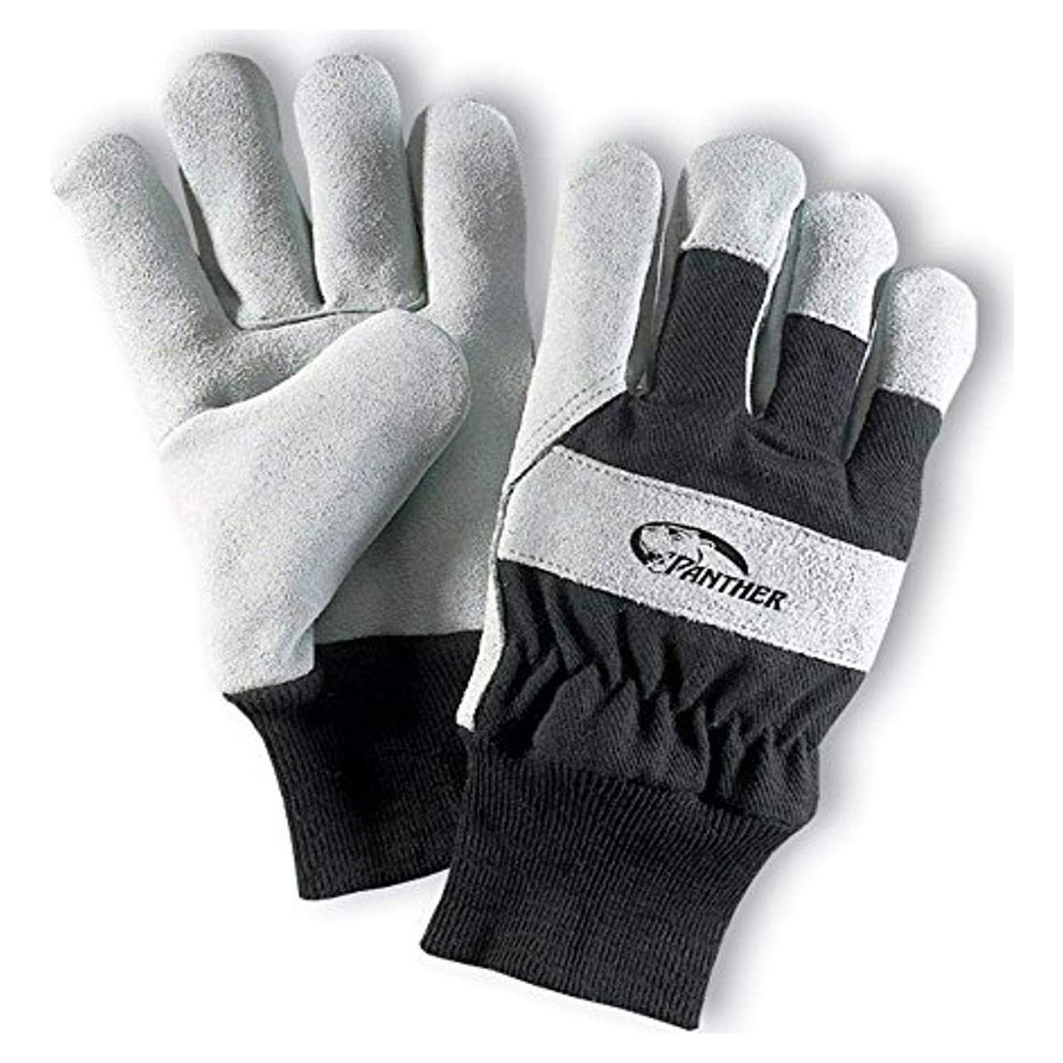 Guantes de Trabajo Galeton 2103-L de Cuero Selecto Grande Negro/Gris