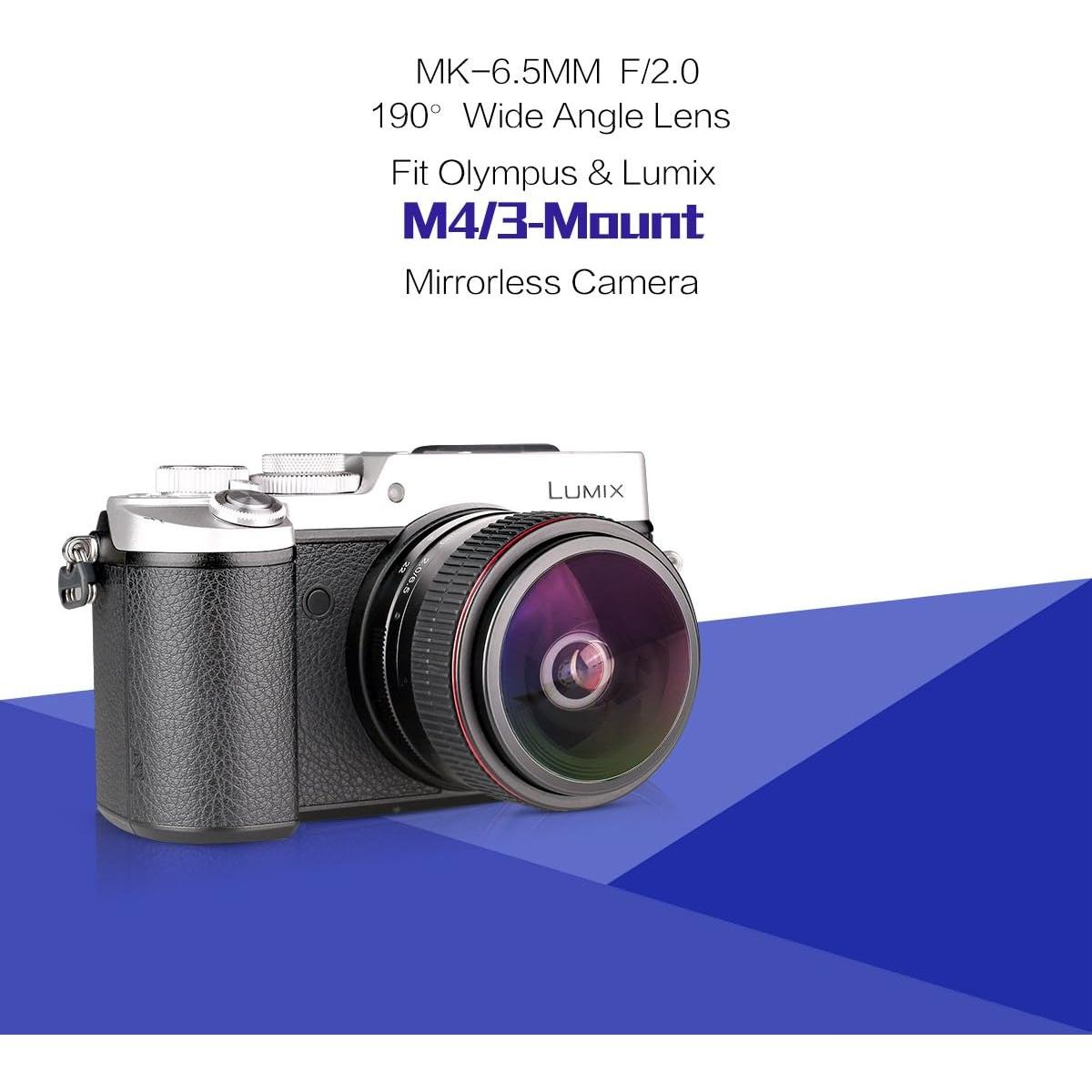 Lente Ojo de Pez Meike MK 6.5 mm f2.0 para MFT