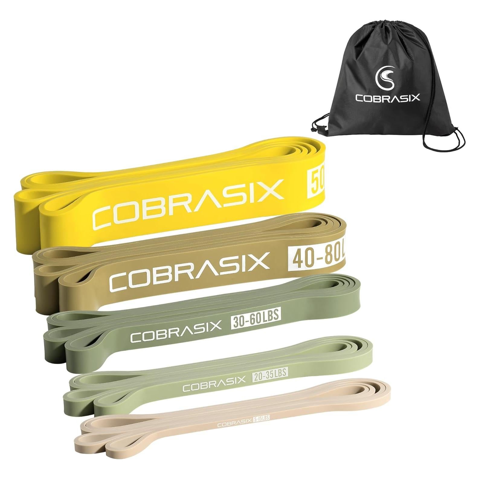 Bandas de Resistencia CobraSix 5 Piezas - Entrenamiento Fuerza