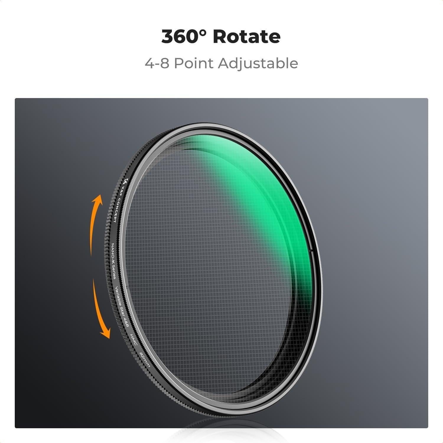 Filtro de Estrella Variable K&F Concept 49mm - Cristal Óptico