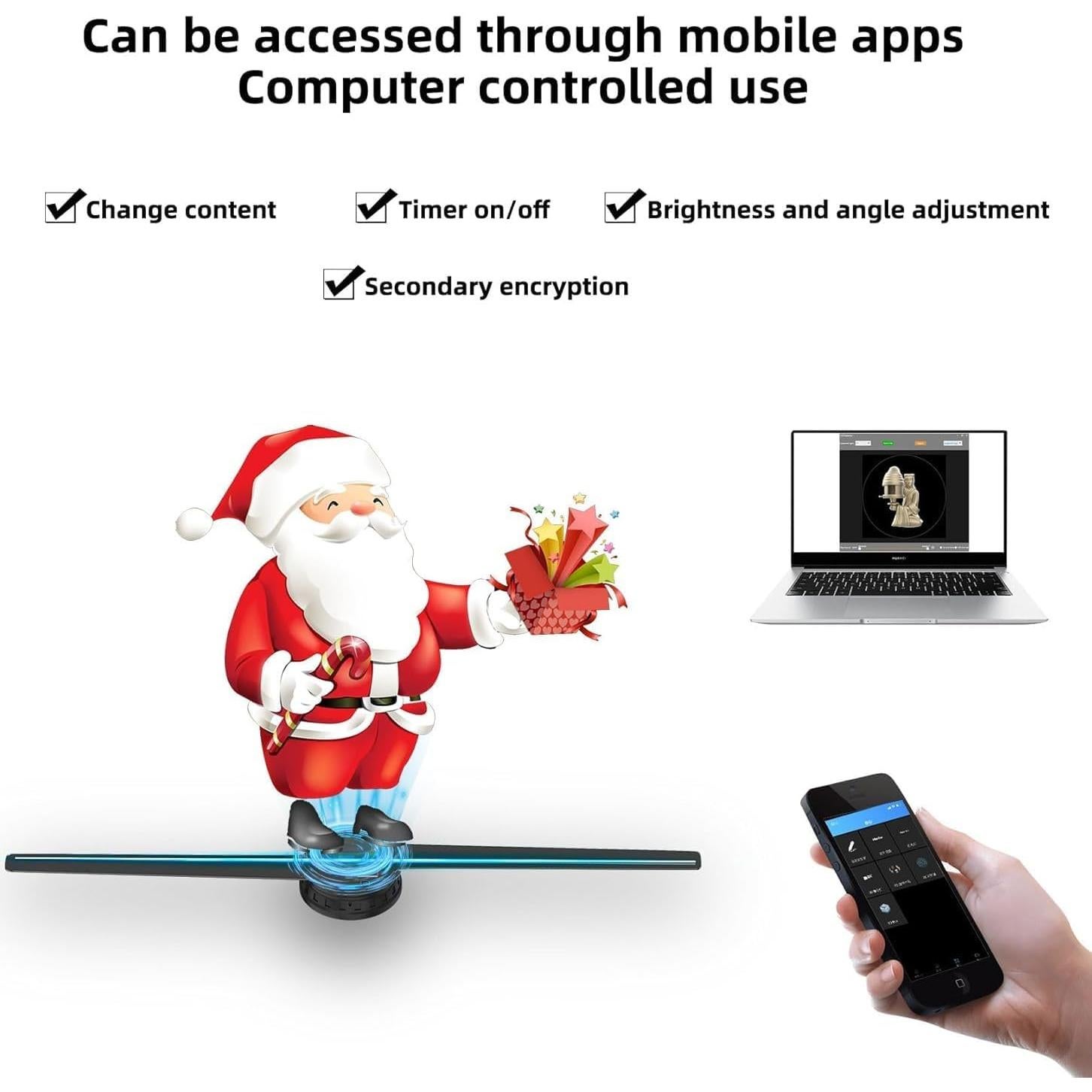 Ventilador Holográfico 3D Hologram 41.9 cm LED HD