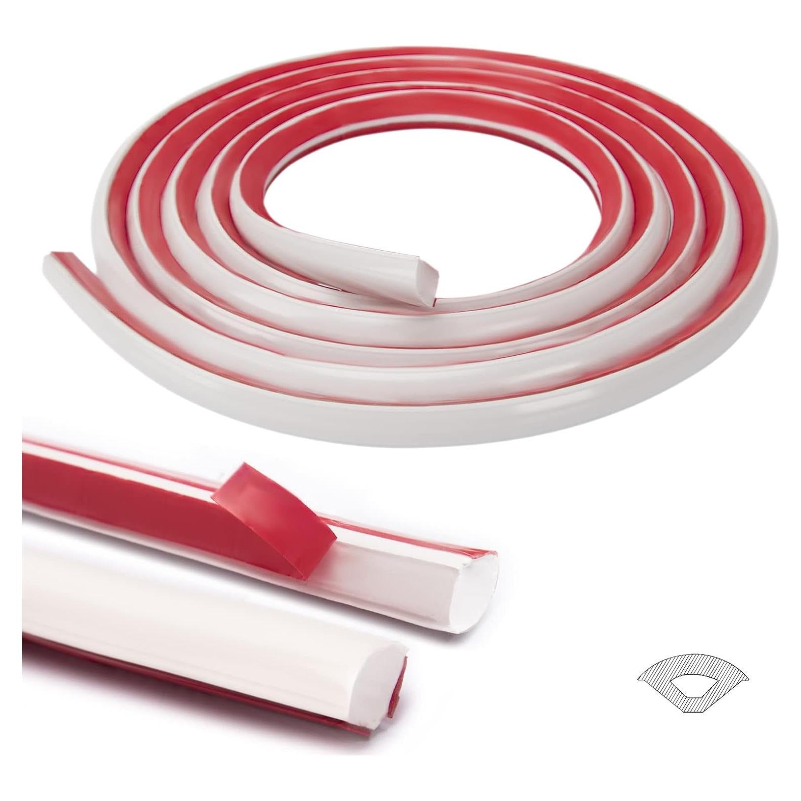 Tira de recorte autoadhesiva Art3d 10 Pies PVC Blanco