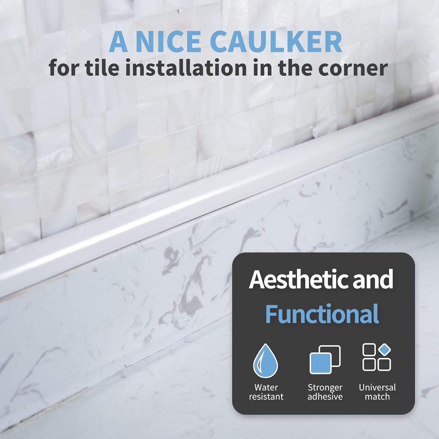 Tira de recorte autoadhesiva Art3d 10 Pies PVC Blanco