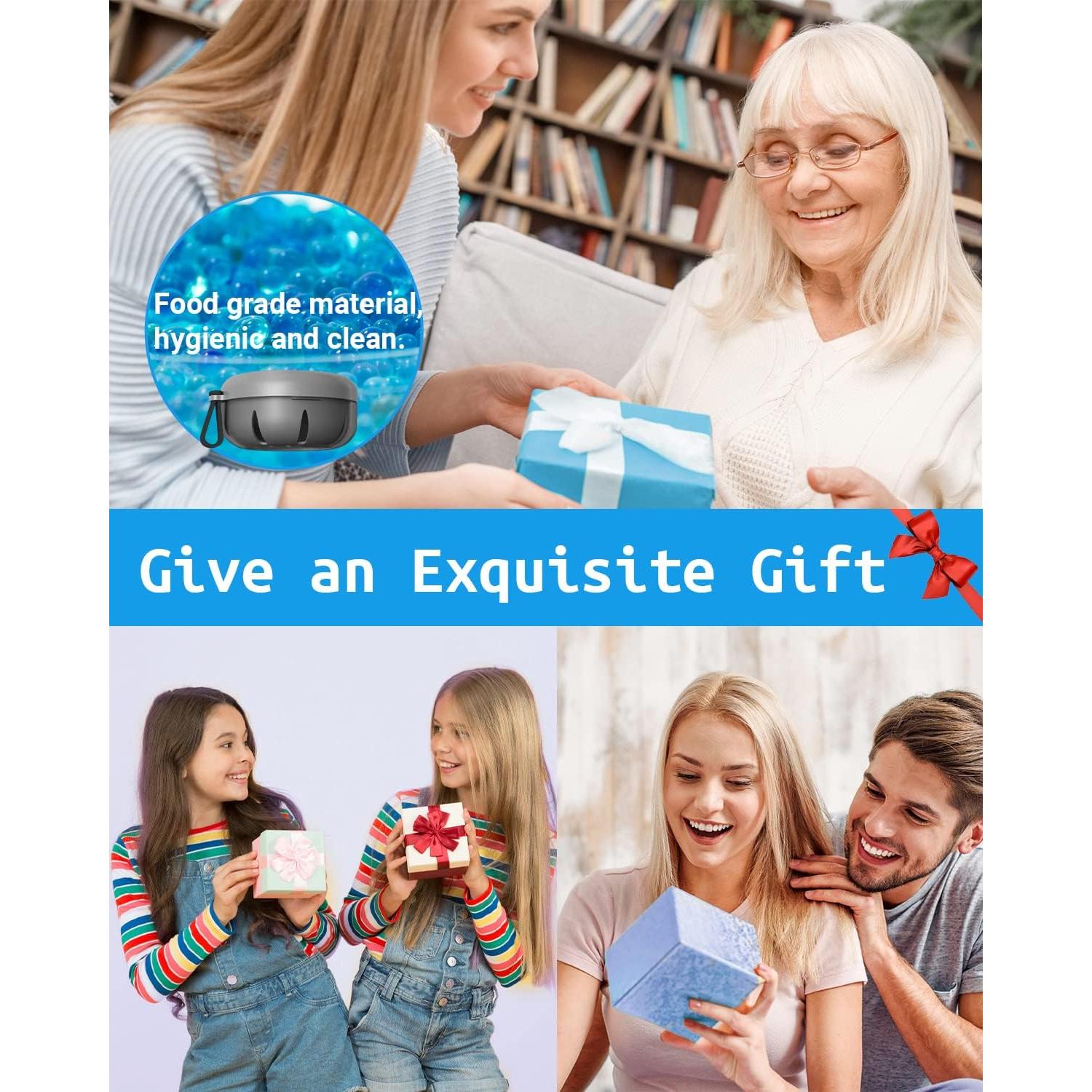 Estuche para Dentaduras SEANCHEER Gris Portátil a Prueba de Fugas