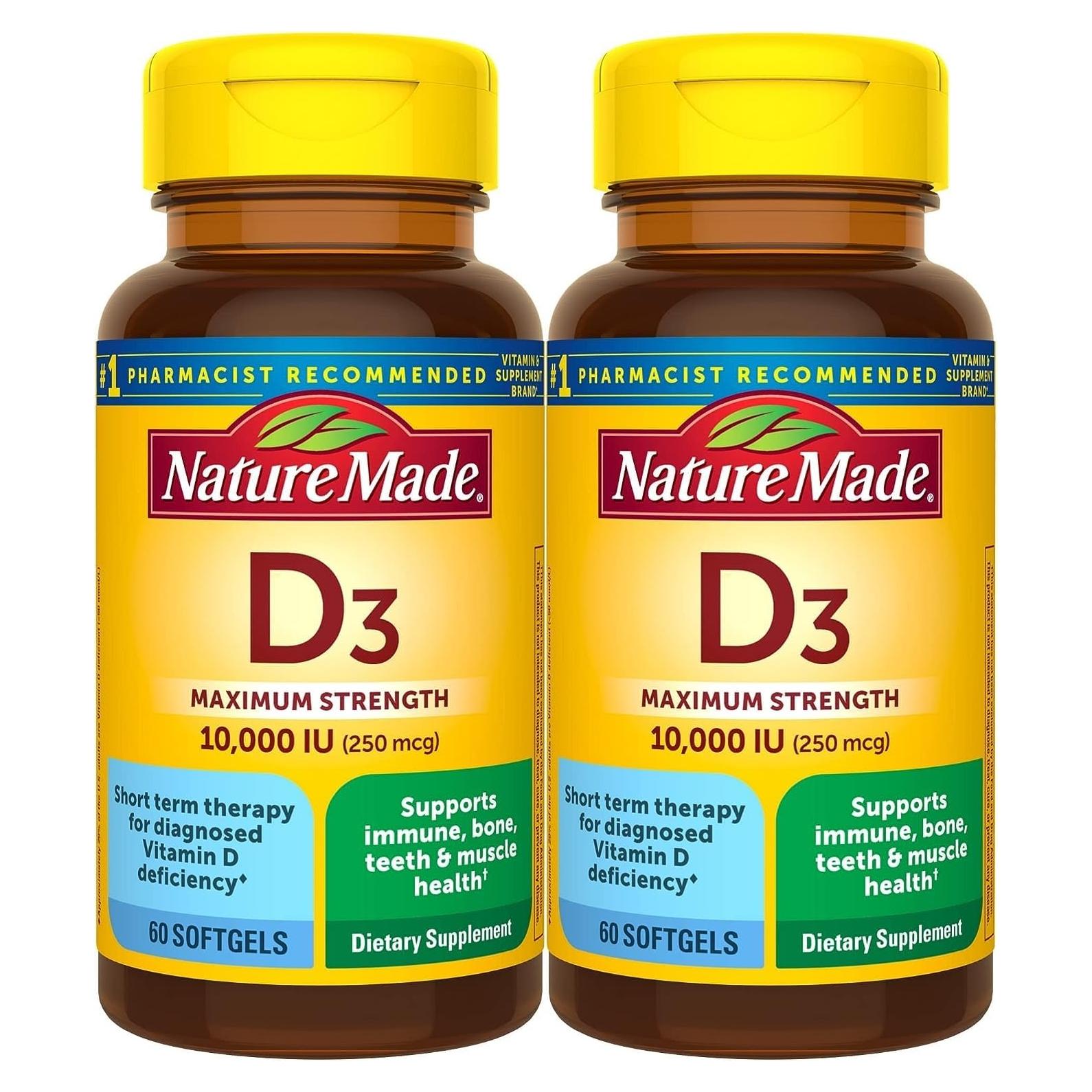 Nature Made Vitamina D3 10000 UI 250 mcg 60 Gelatinas Blandas