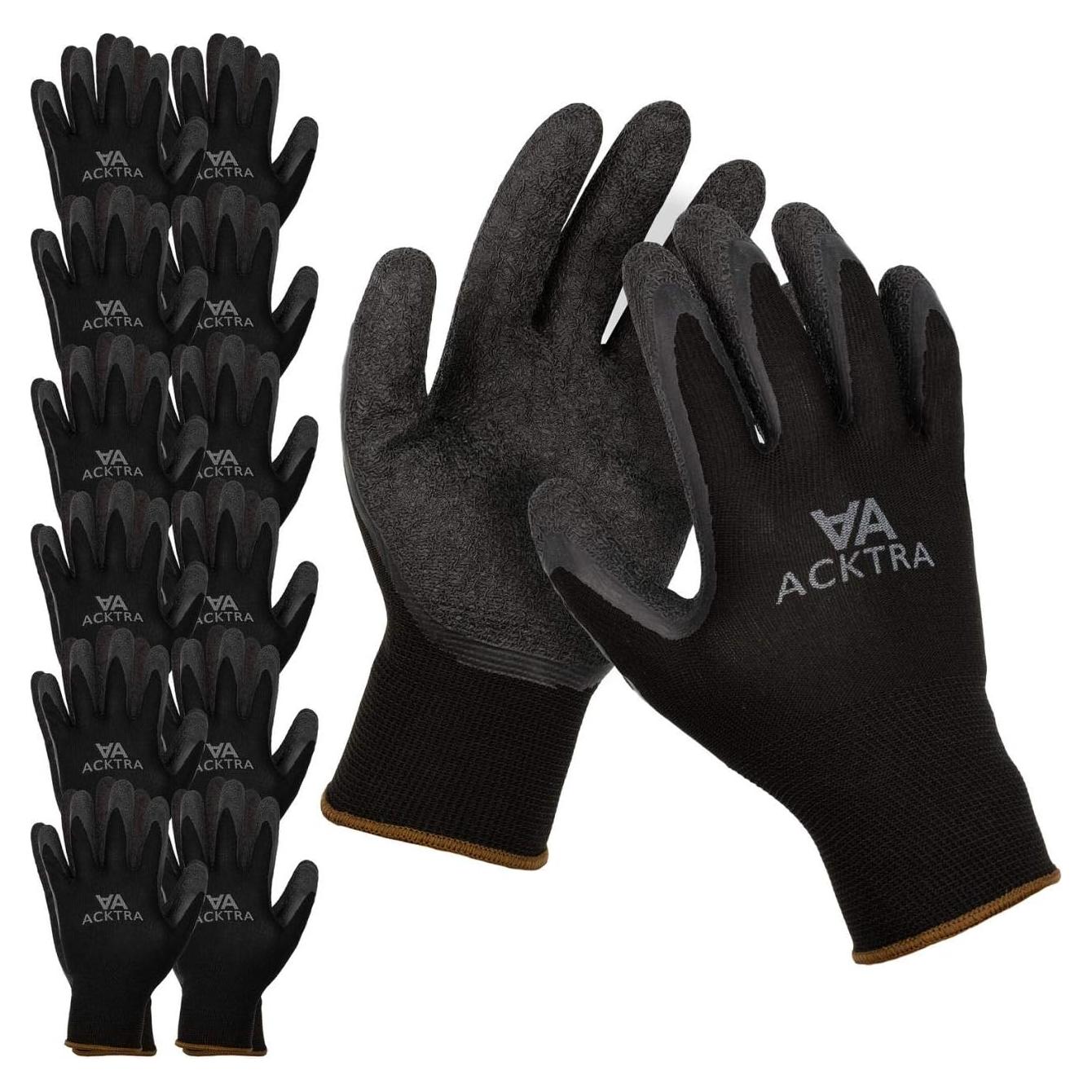 Guantes de Seguridad Acktra Nylon Recubiertos 12 Pares X-Pequeño