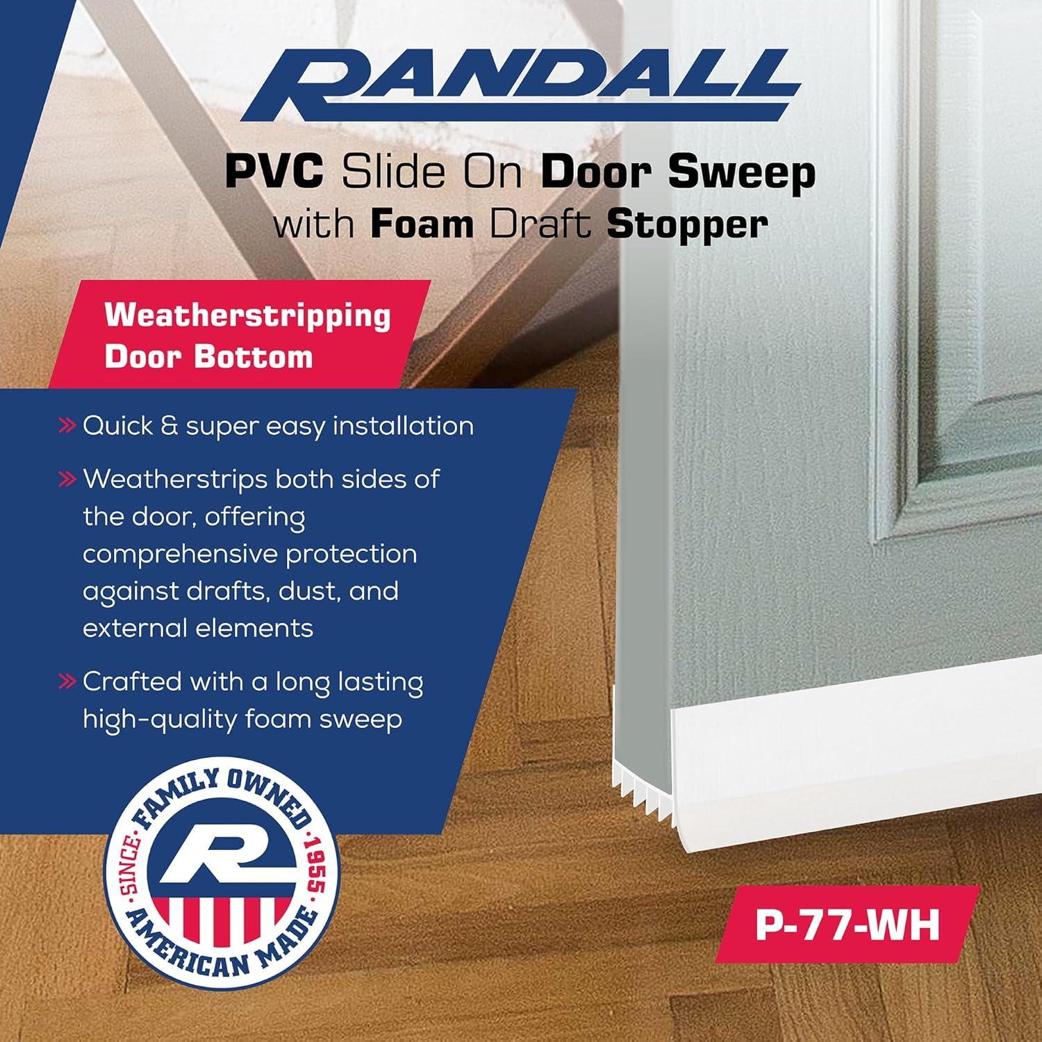 Barrido de puerta deslizante PVC Randall 0.91 m blanco