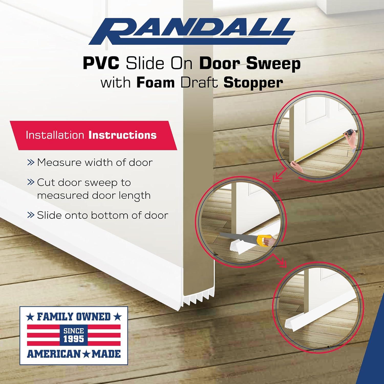 Barrido de puerta deslizante PVC Randall 0.91 m blanco