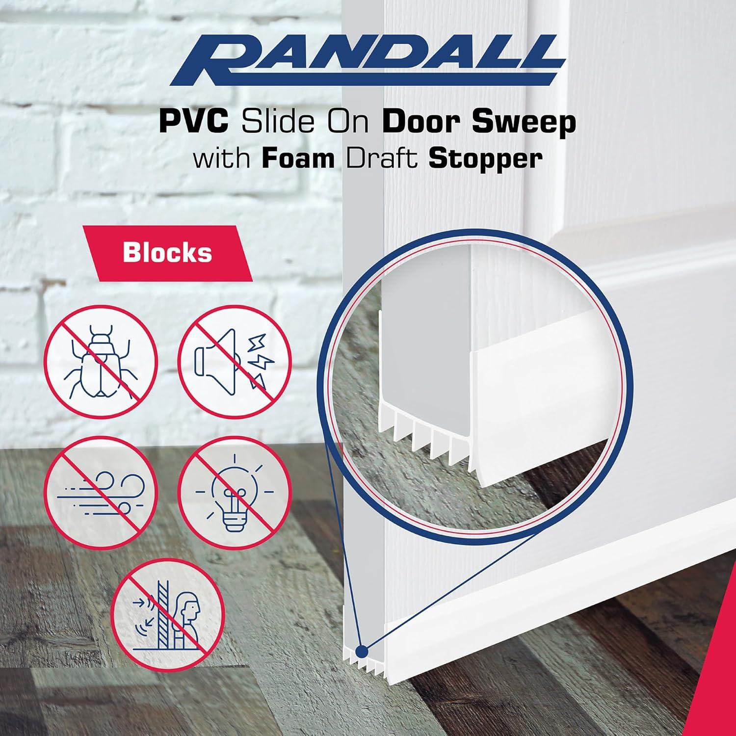 Barrido de puerta deslizante PVC Randall 0.91 m blanco