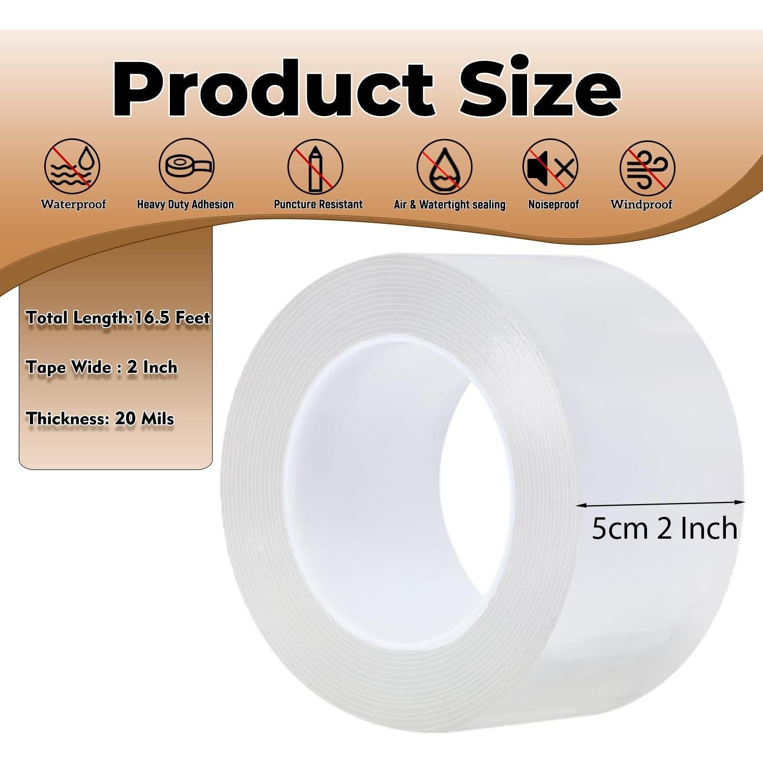 Cinta de Sellado Transparente PackYard 5 cm x 5 m Impermeable