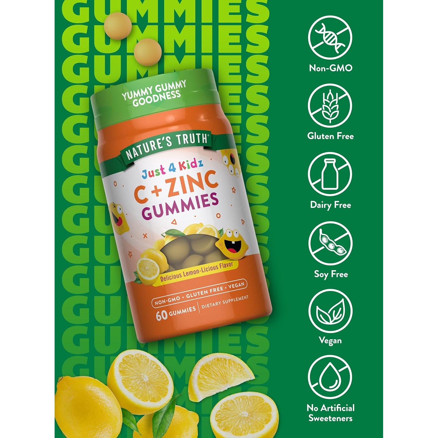 Gomitas de Vitamina C y Zinc Nature's Truth 60 Unidades Veganas