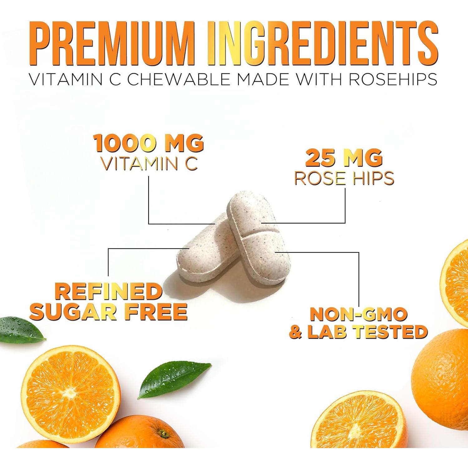 Suplemento de Vitamina C 1000mg Nature's Peak 60 Tabletas Masticables