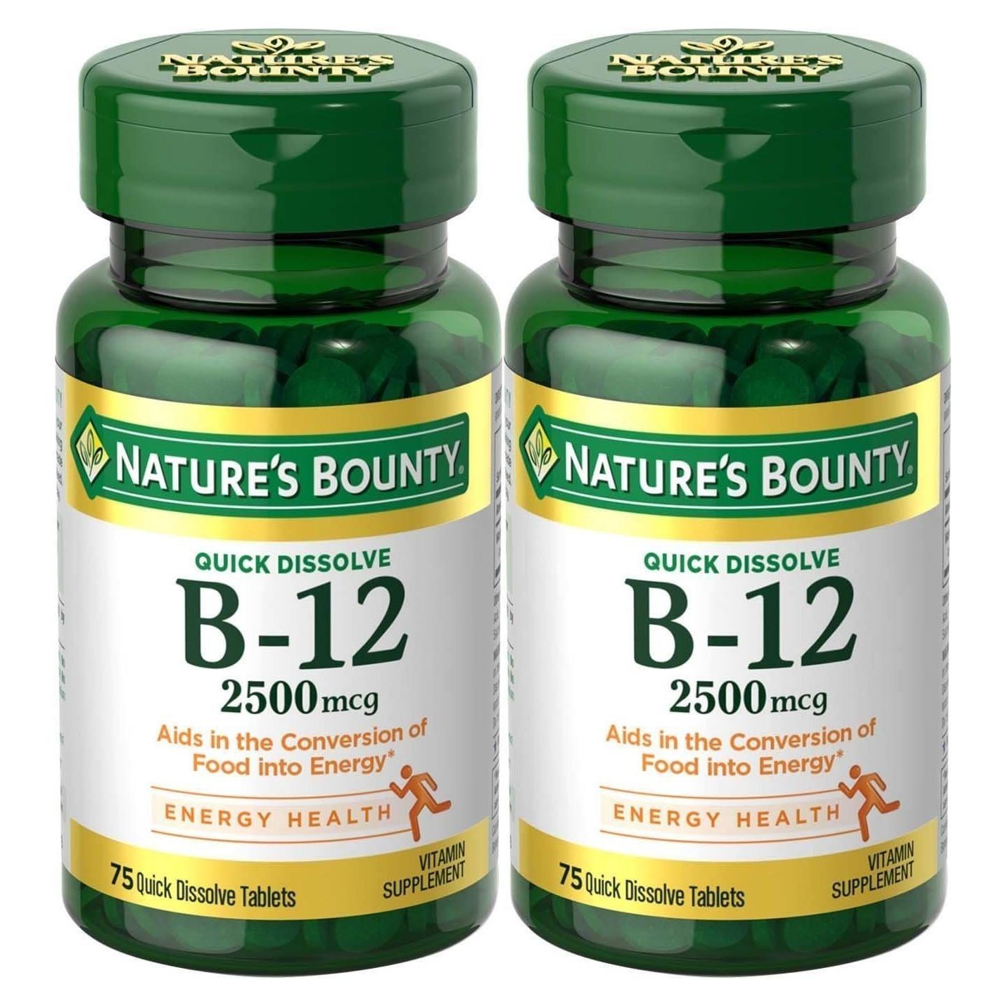 Vitamina B-12 Nature's Bounty 2500 mcg Sabor Cereza 150 Tabletas