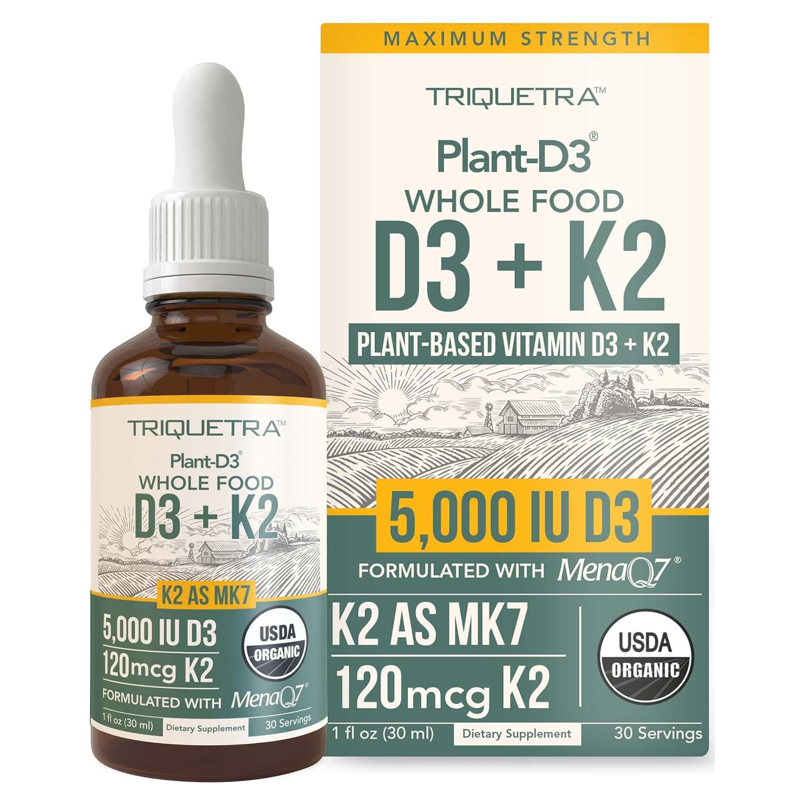 D3 + K2 Orgánico Triquetra Health 30 ml - Gotas Sublinguales