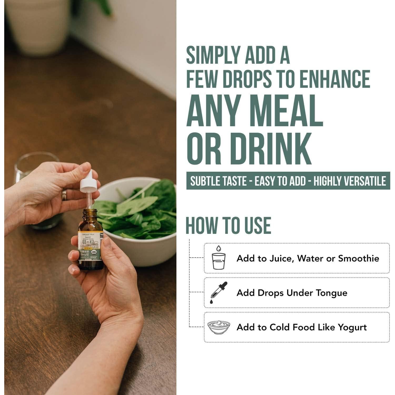 D3 + K2 Orgánico Triquetra Health 30 ml - Gotas Sublinguales