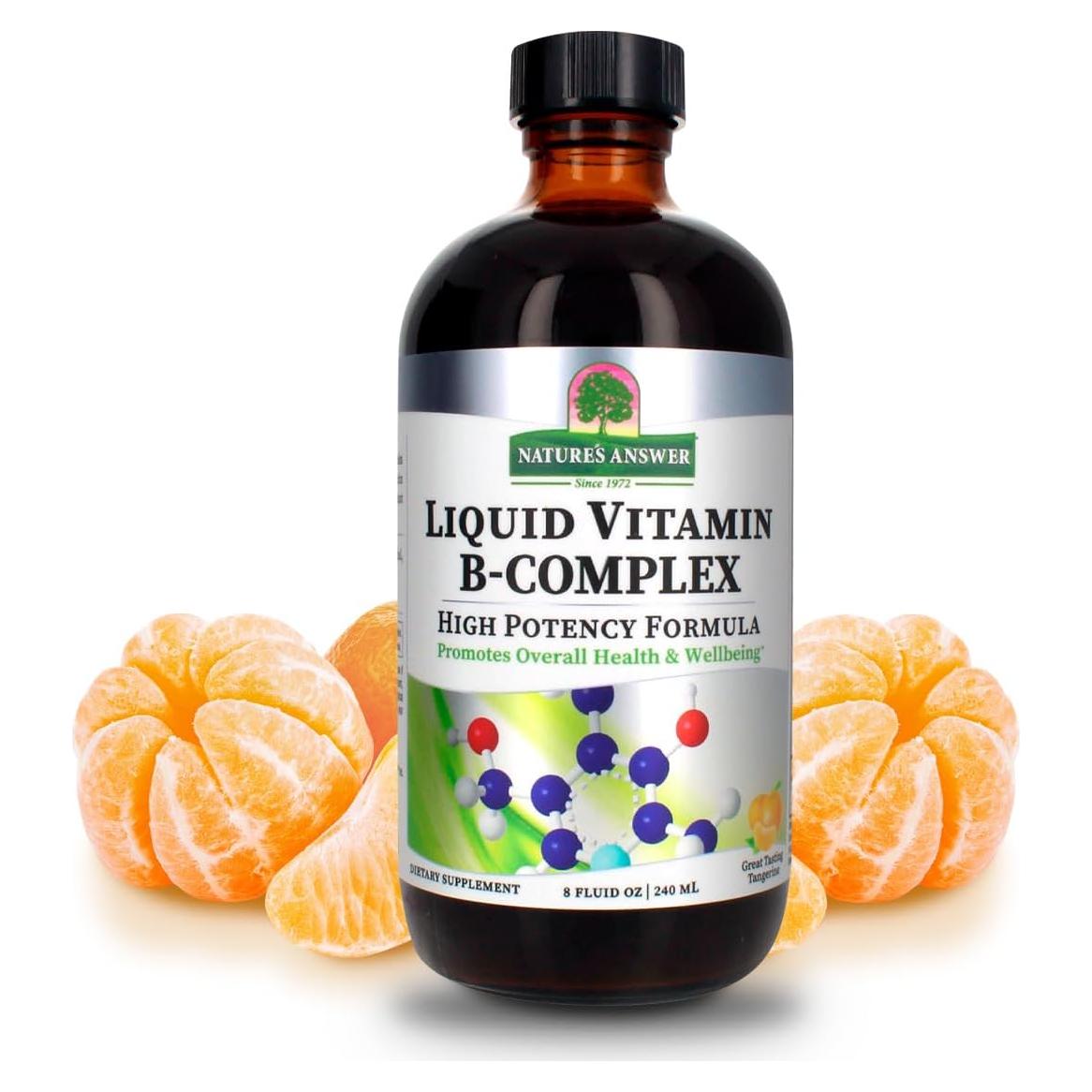 Complejo de Vitaminas B Líquido Nature's Answer 240ml Sabor Mandarina