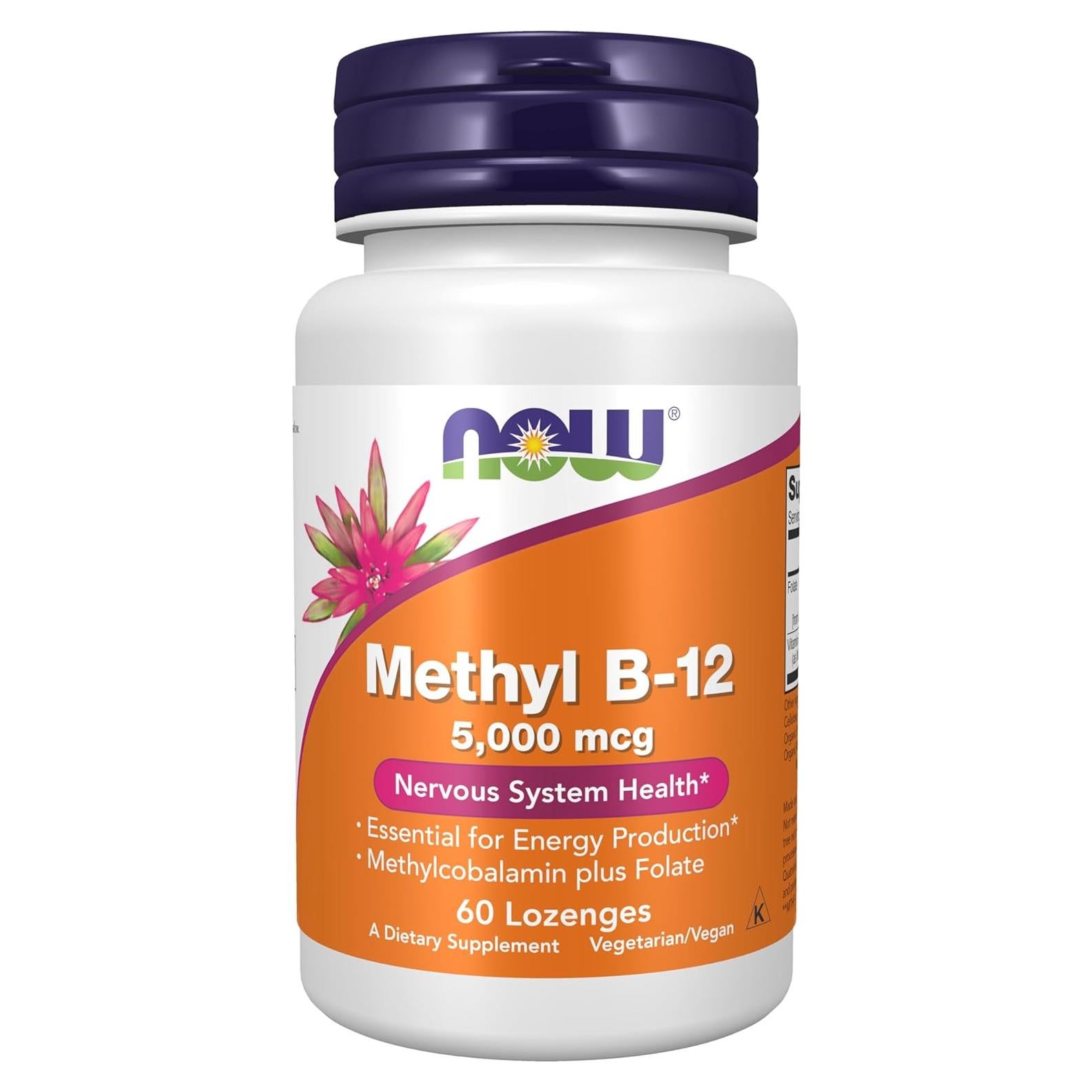 Suplemento de Vitamina B-12 NOW Foods 5000 mcg 60 Pastillas