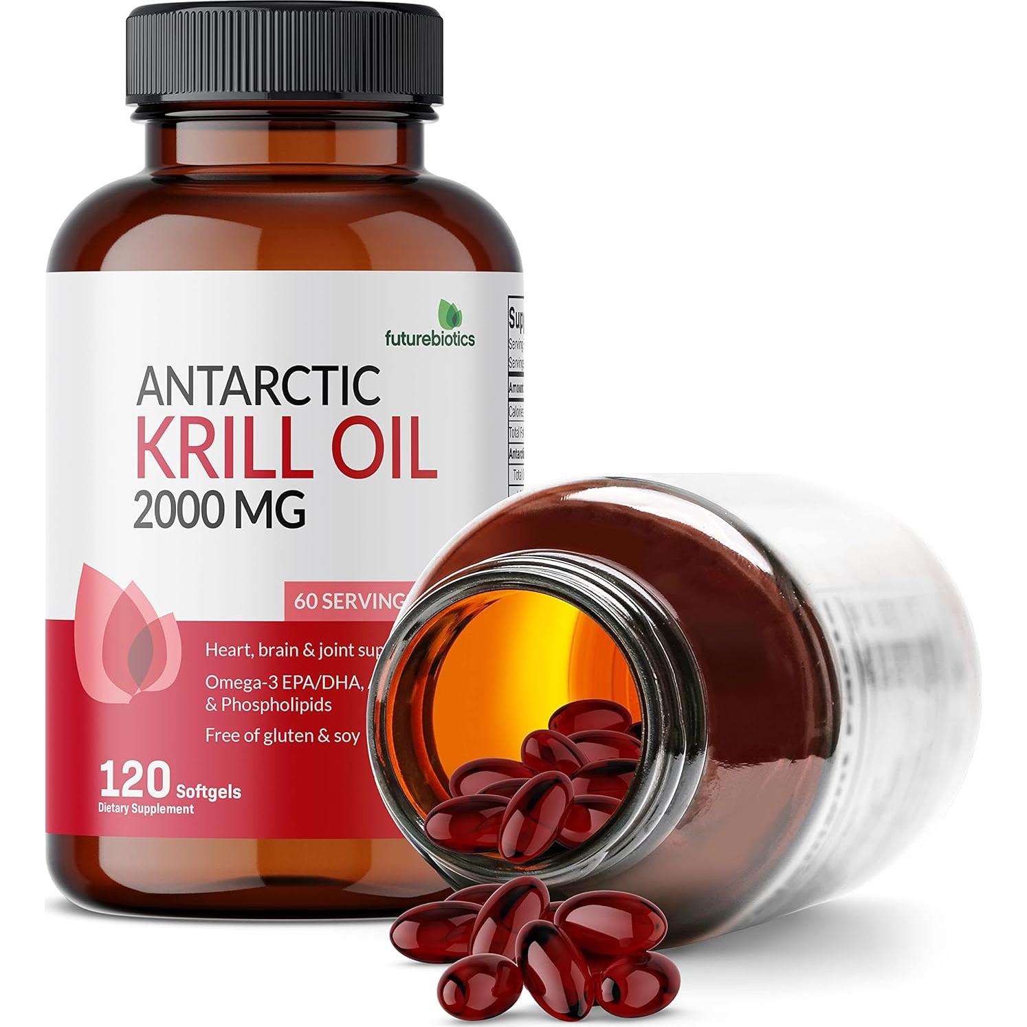 Aceite de Kril Antártico Futurebiotics 2000mg Omega-3 120 Cápsulas