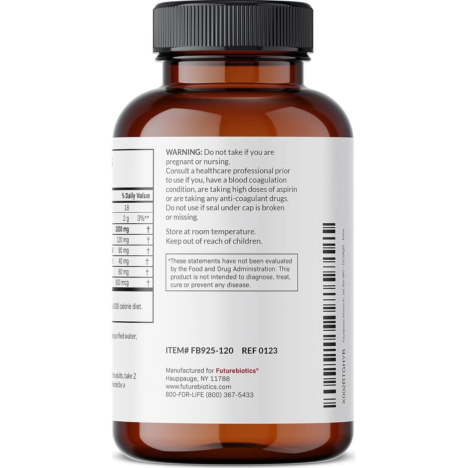 Aceite de Kril Antártico Futurebiotics 2000mg Omega-3 120 Cápsulas