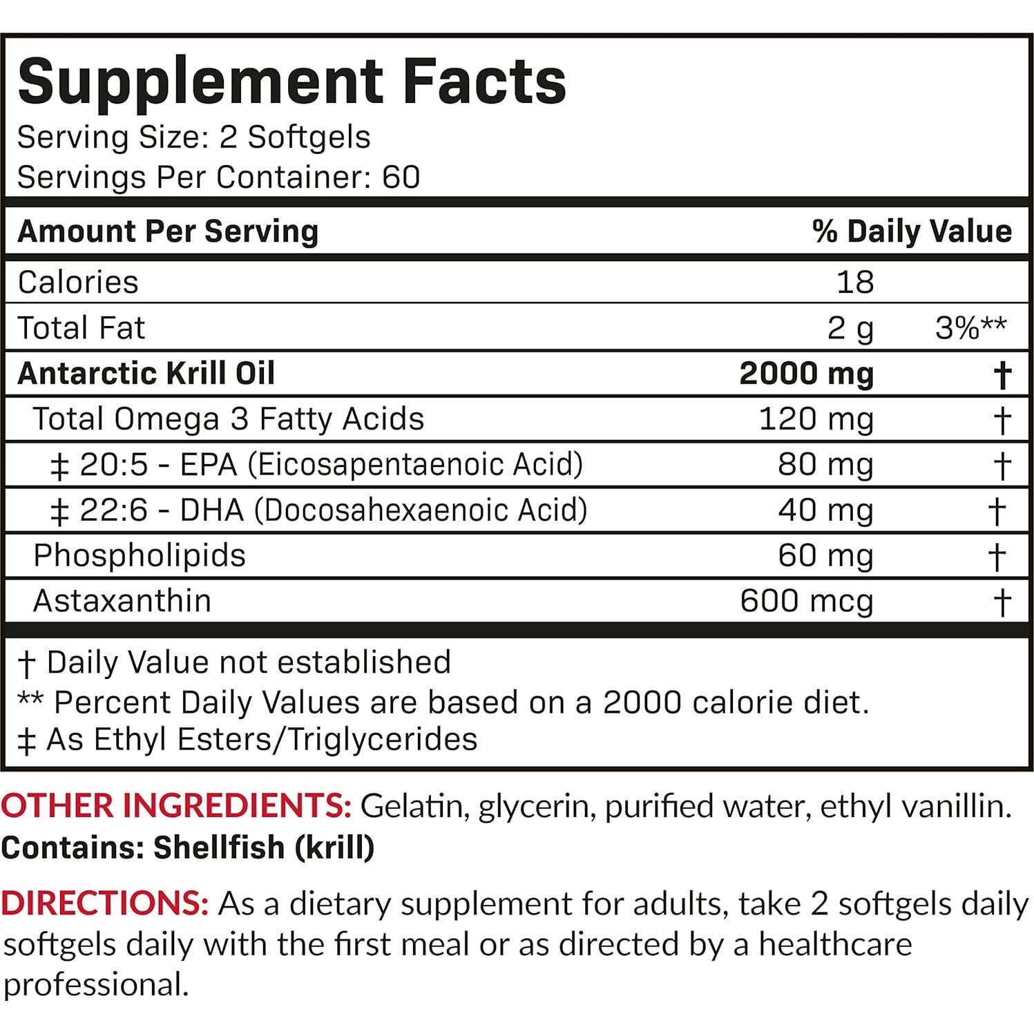Aceite de Kril Antártico Futurebiotics 2000mg Omega-3 120 Cápsulas