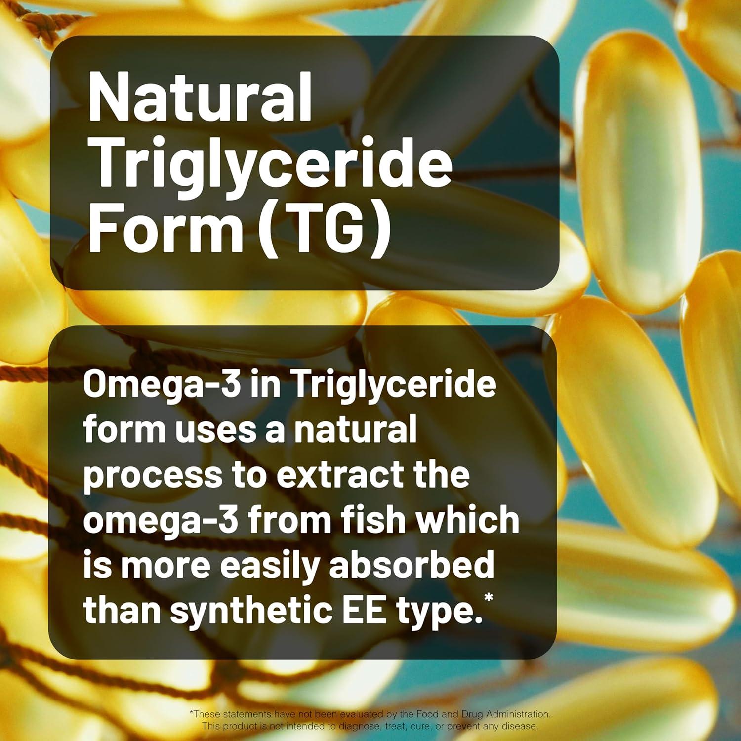 NatureWise Omega 3 Aceite de Pescado 2200 mg 60 Gelatinas Blandas