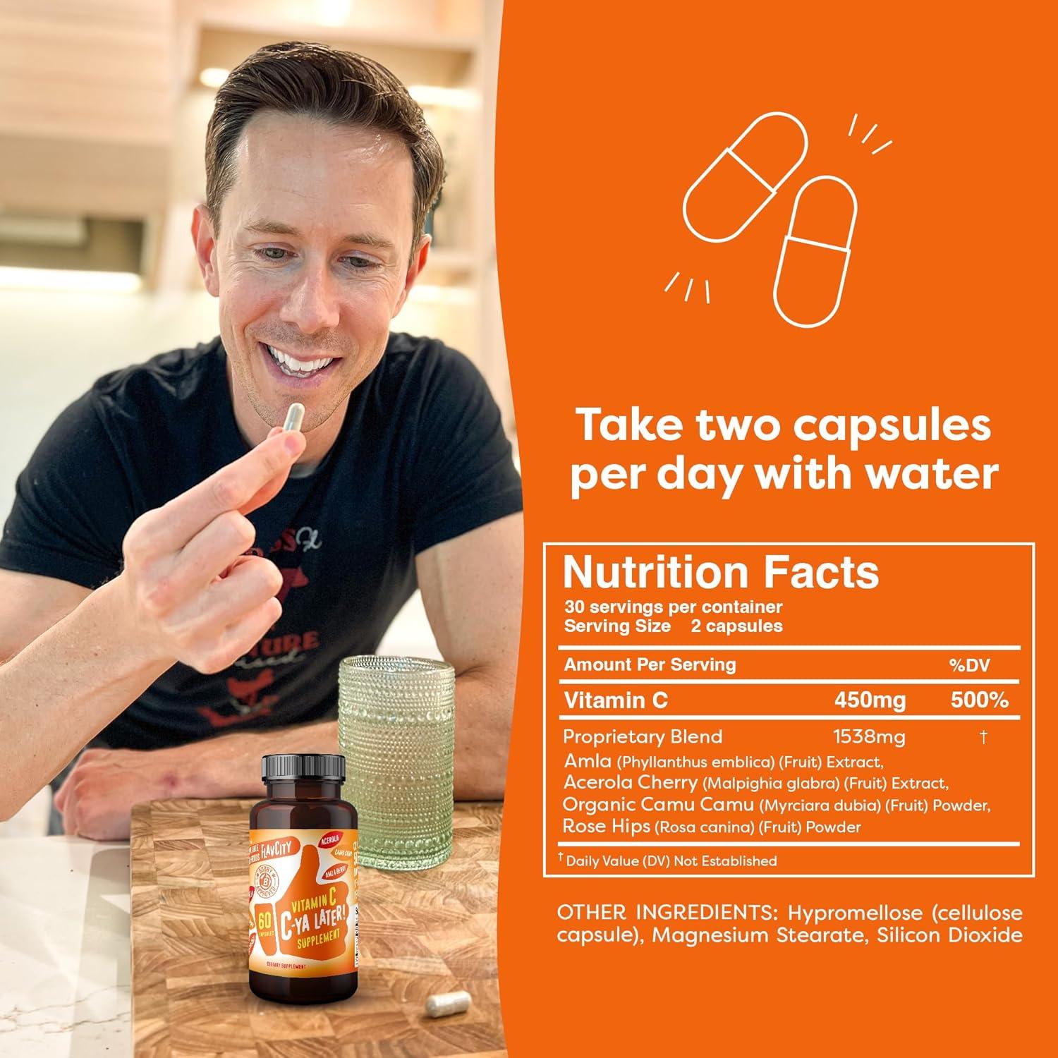 Suplemento de Vitamina C FlavCity C-Ya Later! 60 Cápsulas