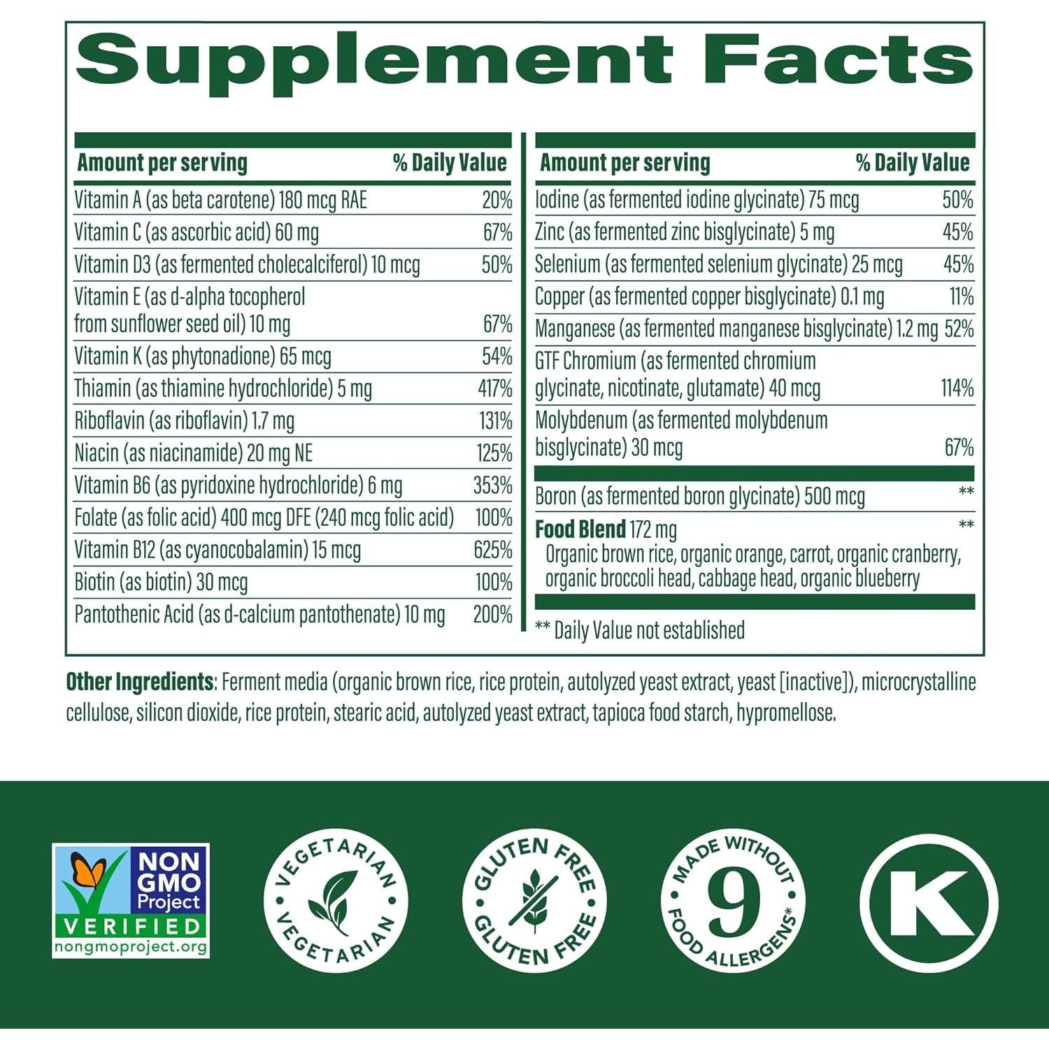 MegaFood One Daily Multivitamina Sin Hierro - 90 Tabletas