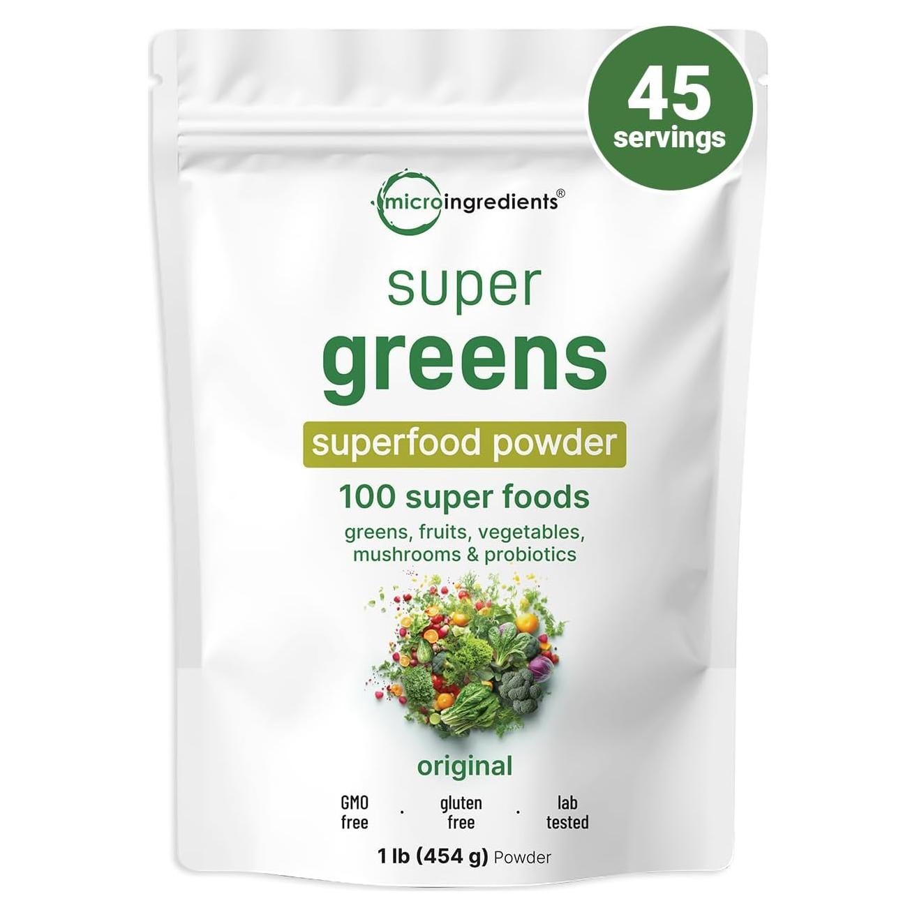 Polvo de Super Verdes Micro Ingredients 0.45kg - 100 Superalimentos