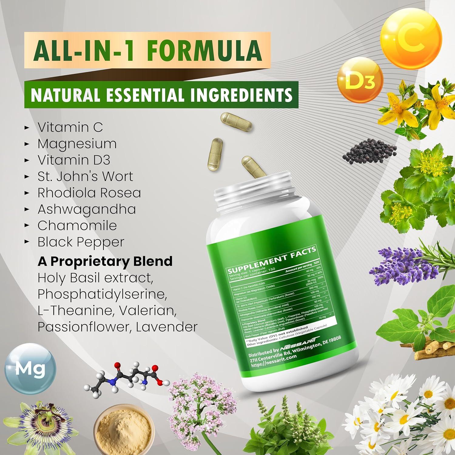 Cápsulas de Hierba de San Juan Nessarit 150 Unidades 14-en-1