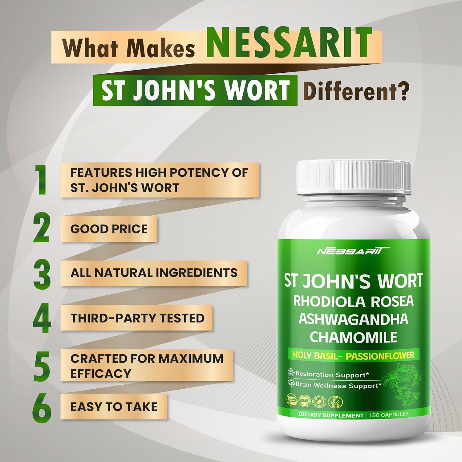 Cápsulas de Hierba de San Juan Nessarit 150 Unidades 14-en-1