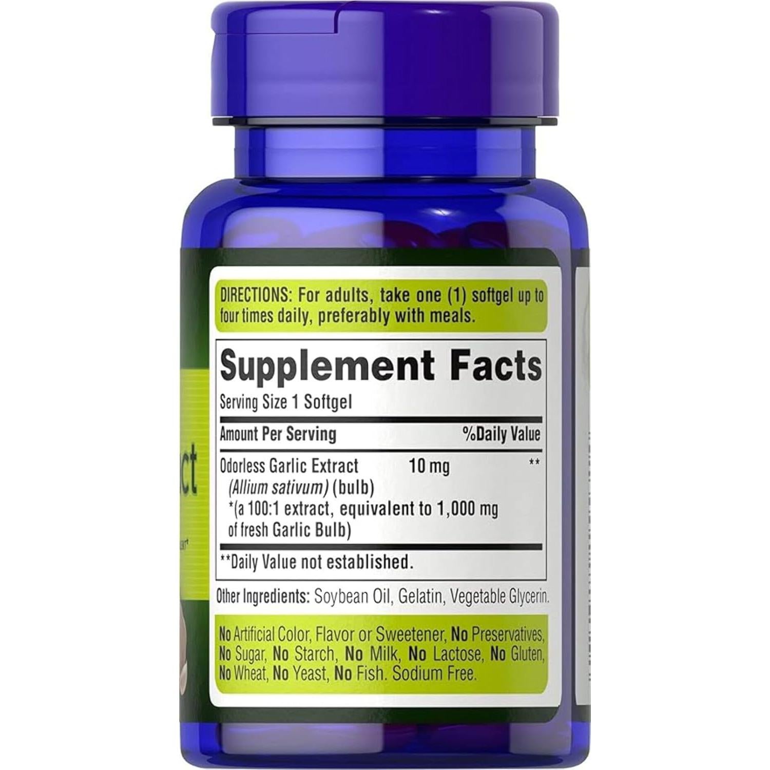 Ajo Puritan's Pride 1000 mg 100 Cápsulas Suplemento