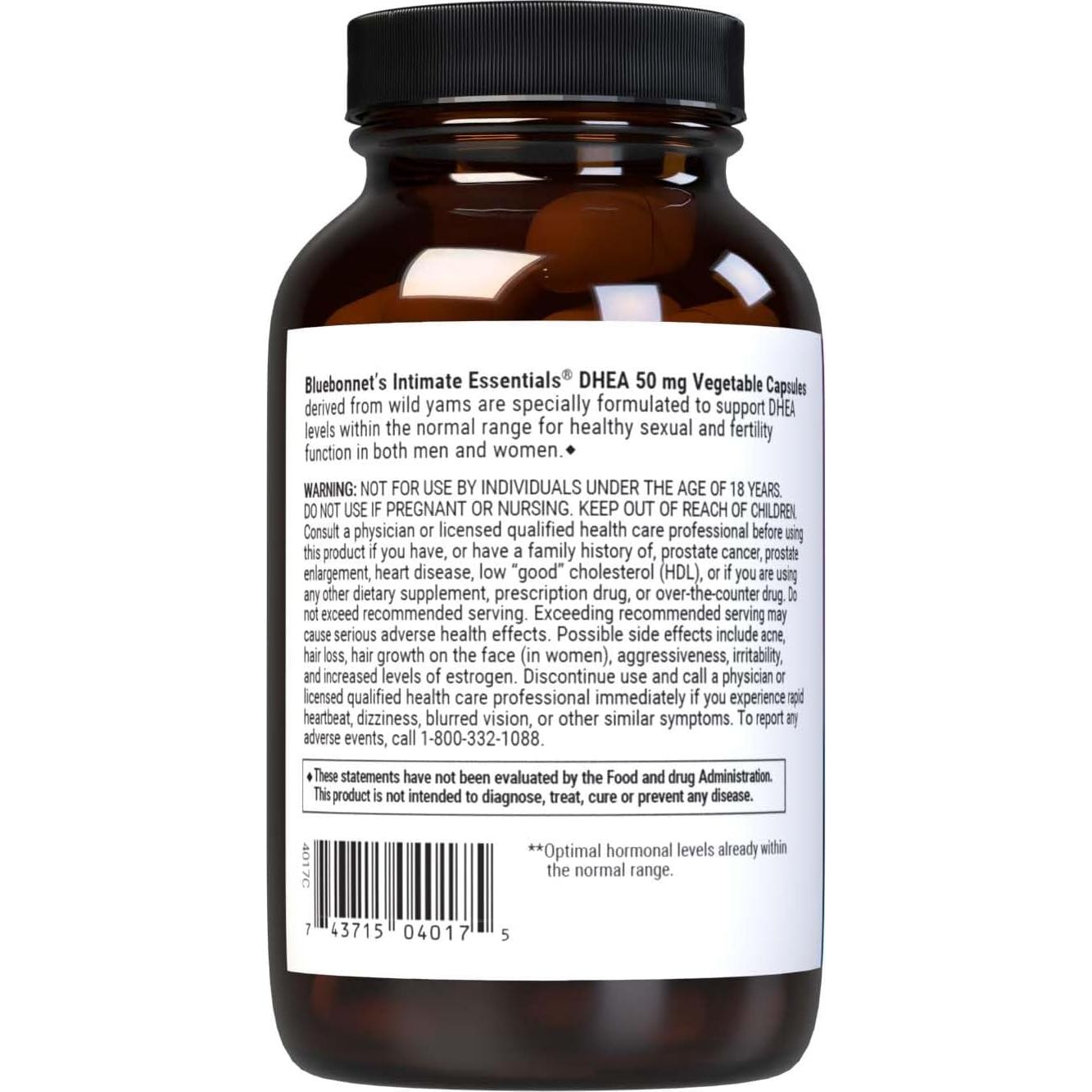 Cápsulas DHEA 50mg BlueBonnet - Fertilidad y Hormonas 60 Unidades