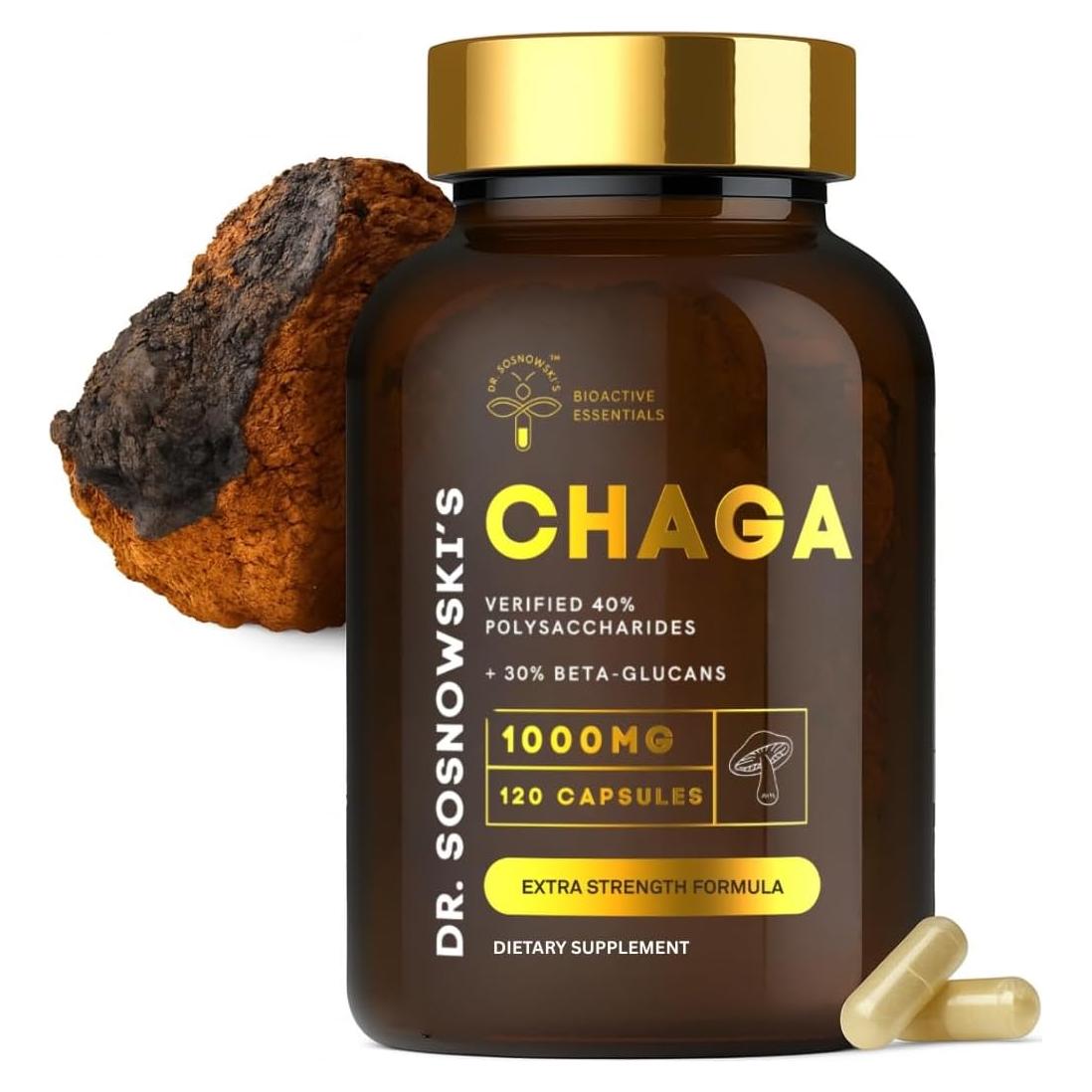 Cápsulas de Chaga BioActivo Dr Sosnowski 1000mg 120 Unidades