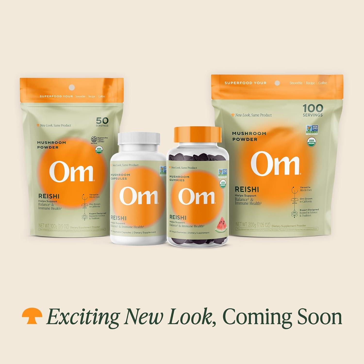 Cápsulas de Hongo Reishi Om Mushroom 90 Unidades Adaptógeno