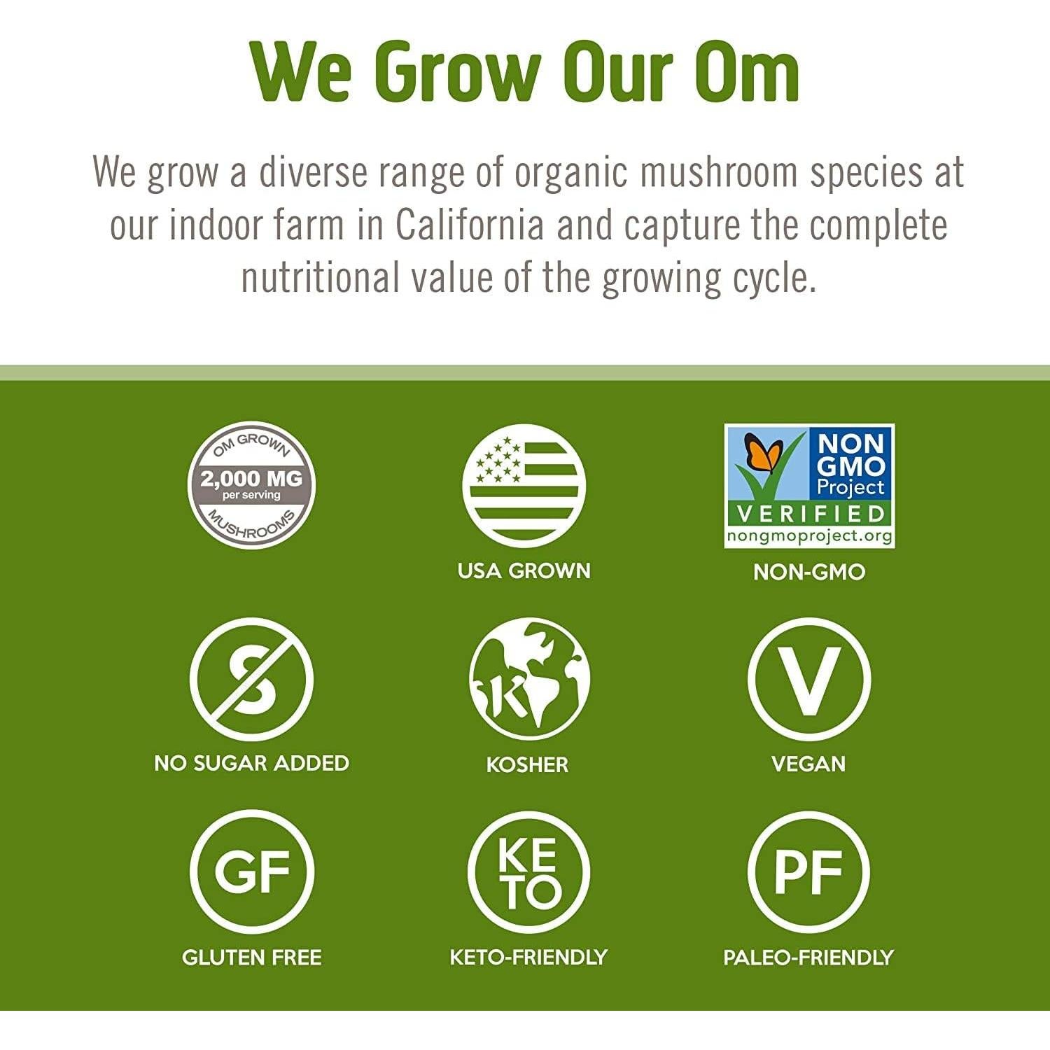 Cápsulas de Hongo Reishi Om Mushroom 90 Unidades Adaptógeno