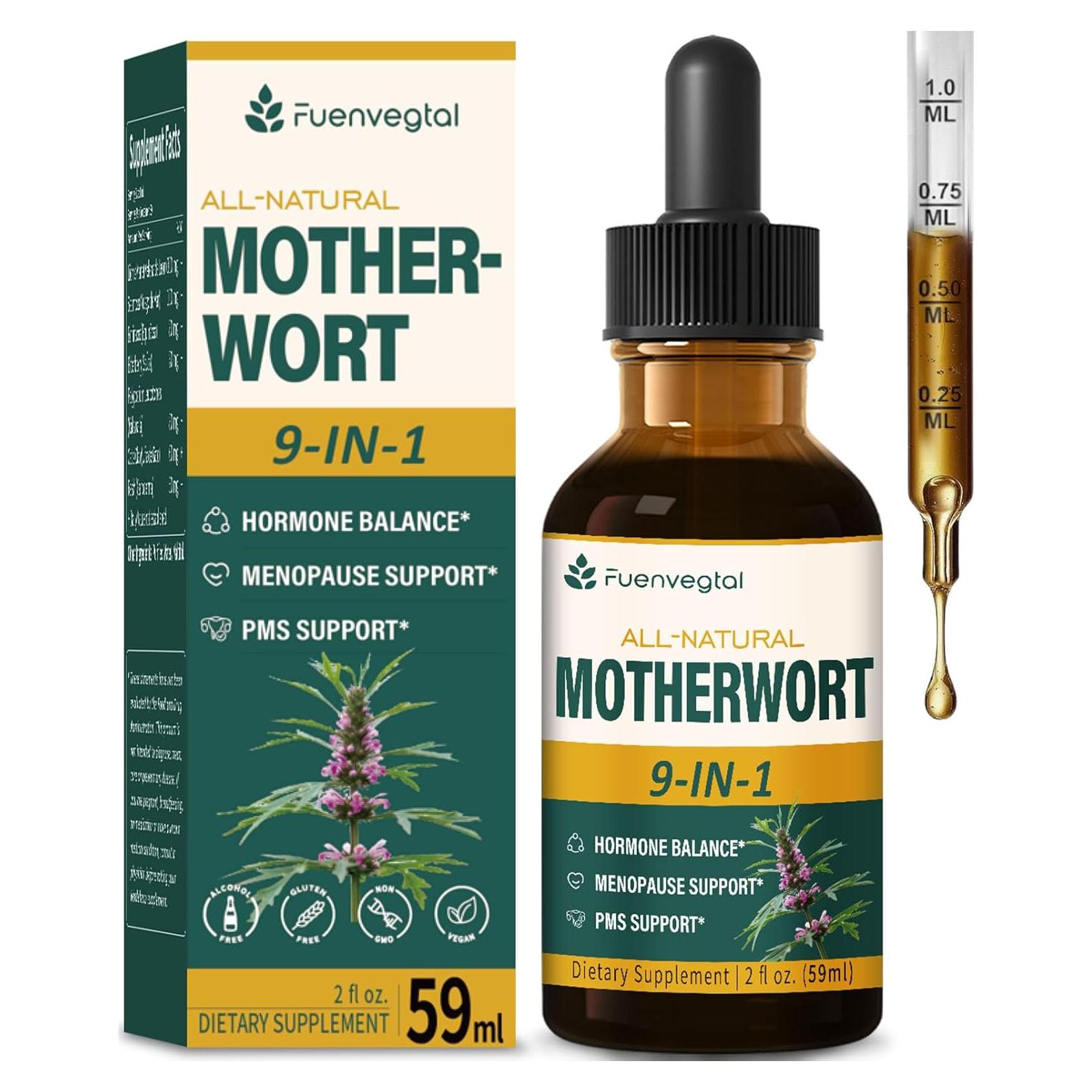 Gotas de Motherwort Fuenvegtal 59.15 ml - Apoyo Menopausia