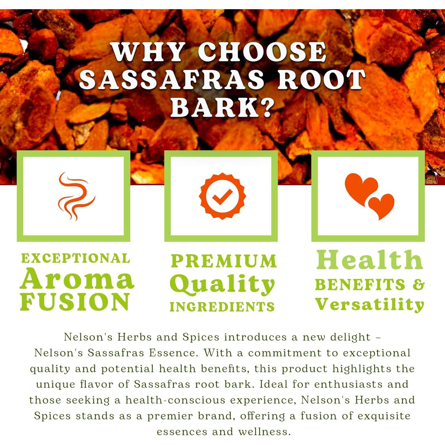 Té de Nelson - Corteza de Raíz de Sassafras 28.35g - Sin Cafeína