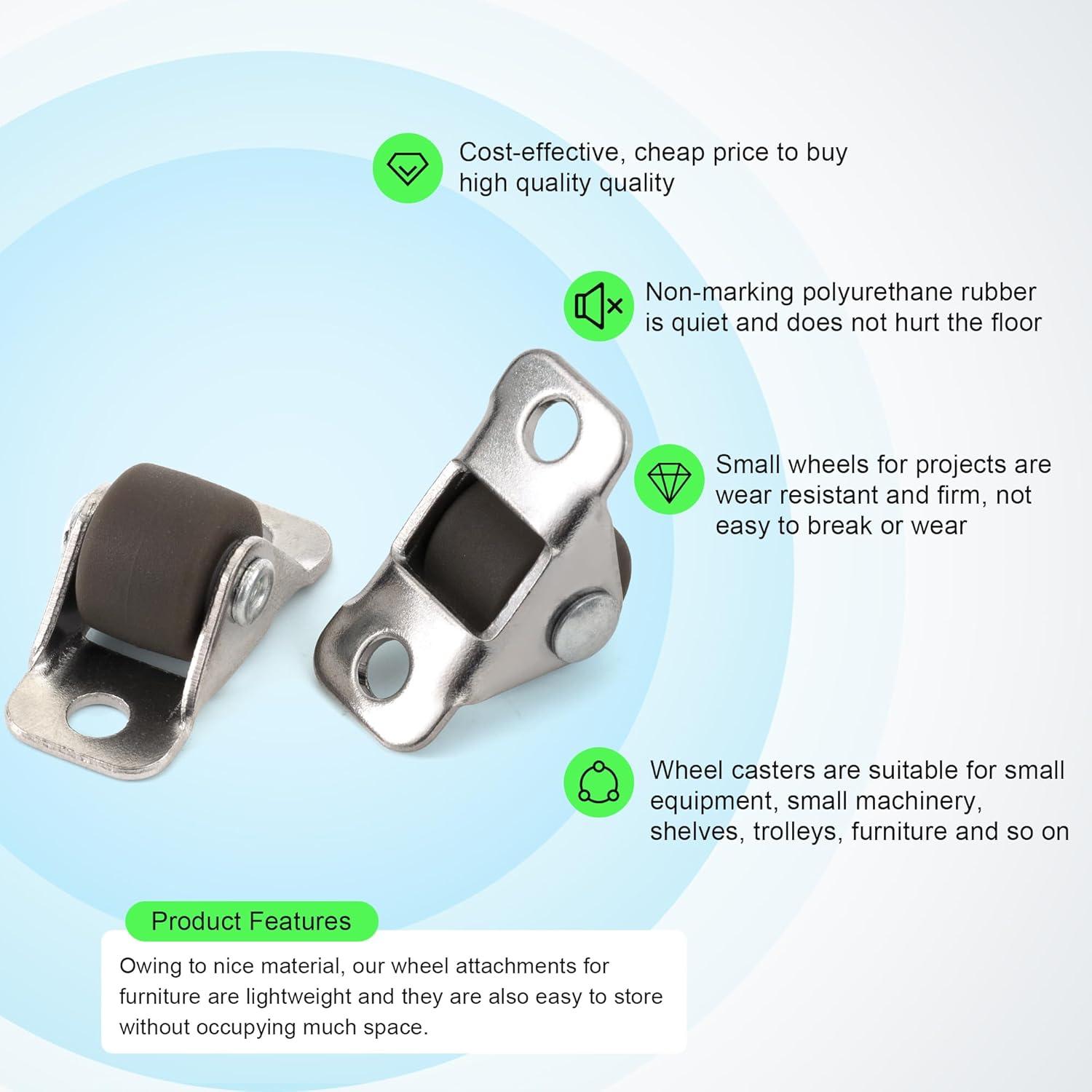 Ruedas Mini Caster XIKE 16 Pcs 1.27 cm Autoadhesivas