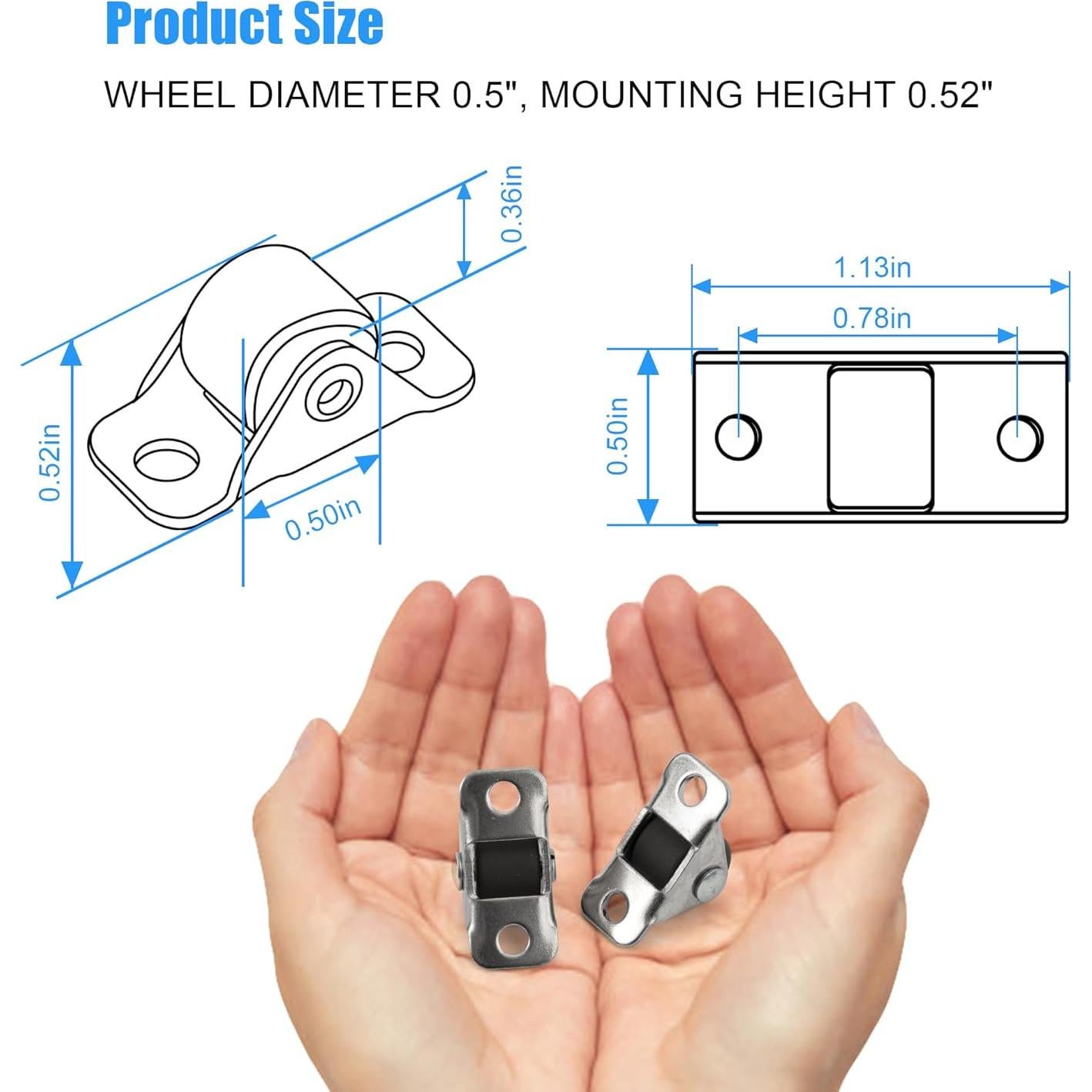 Ruedas Mini Caster XIKE 16 Pcs 1.27 cm Autoadhesivas